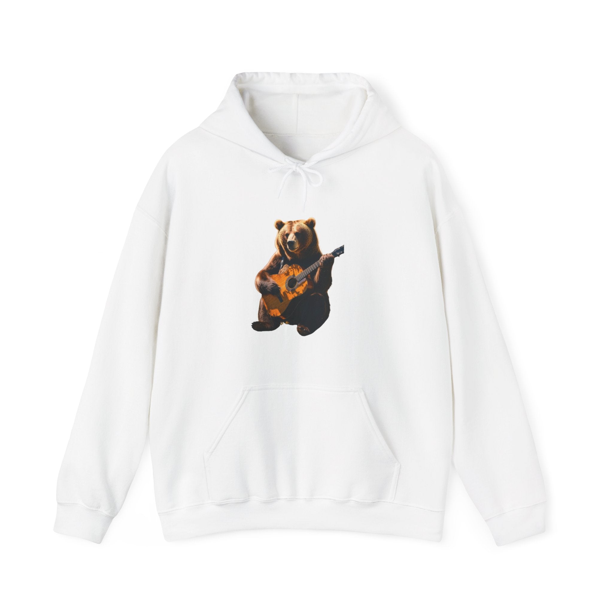 Premium Bear Playing Guitar Hoodie for Music Lovers, Bear Hoodie, Guitar Apparel