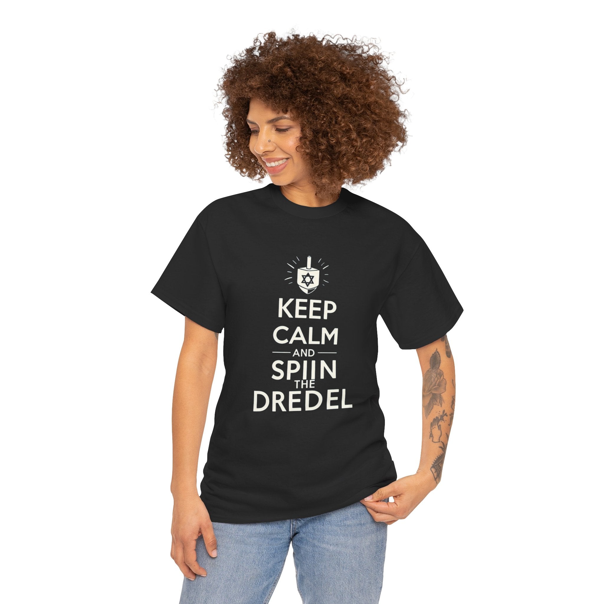 "Keep Calm and Spin the Dreidel T-Shirt: Embrace the Festive Spirit with Style