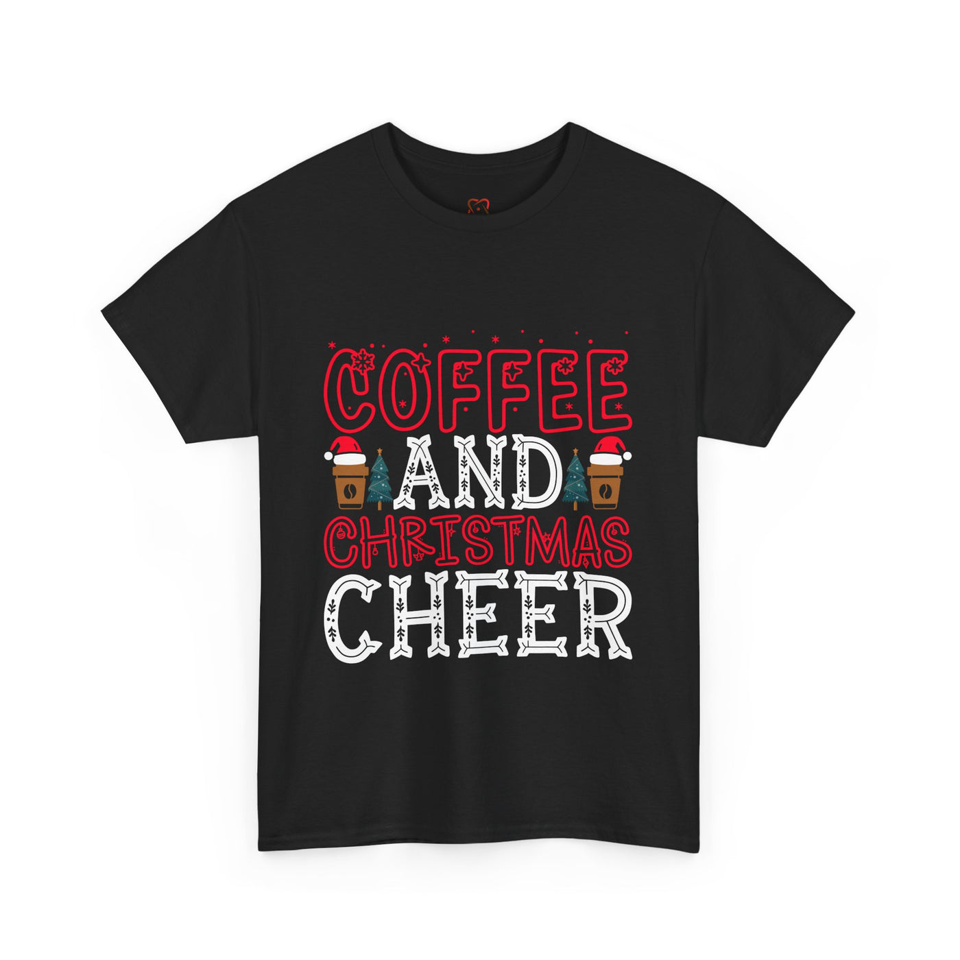 Coffee and Christmas Cheer Tee: Festive Holiday Shirt"