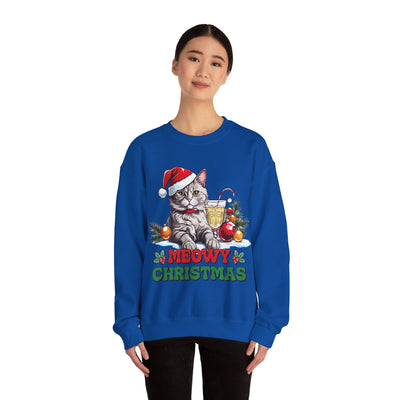 Meowy Christmas Sweatshirt: Festive Feline Holiday Apparel