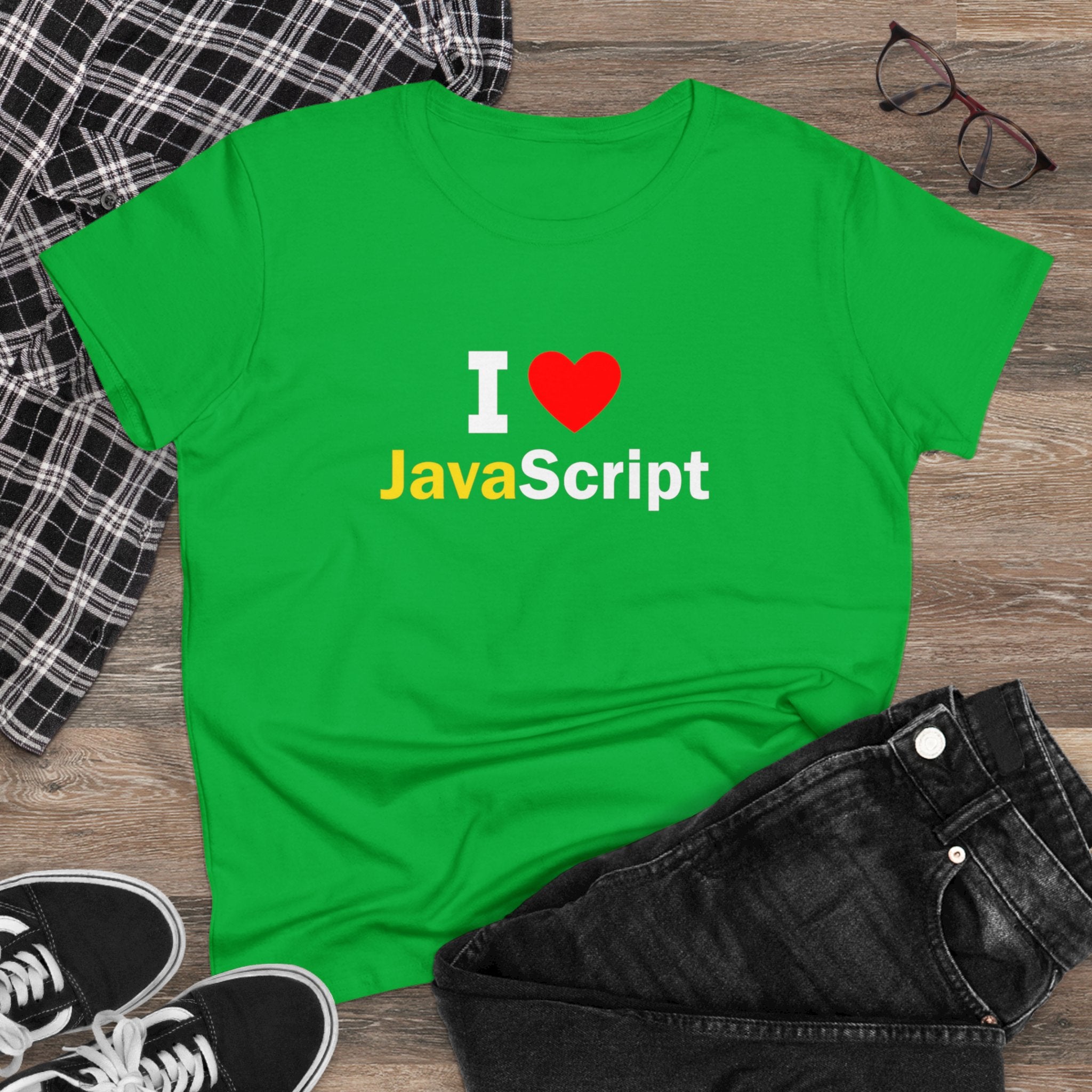 I love Java Script T shirt: JavaScript Lover' Graphic Tee - Trendy Programmer Shirt