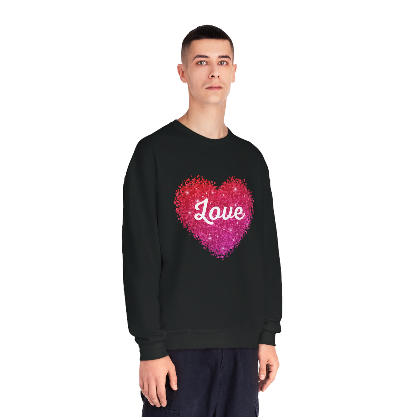 Love Valentine Sweatshirt - Cozy Crewneck with Heart Graphic, Perfect for Couples & Galentines