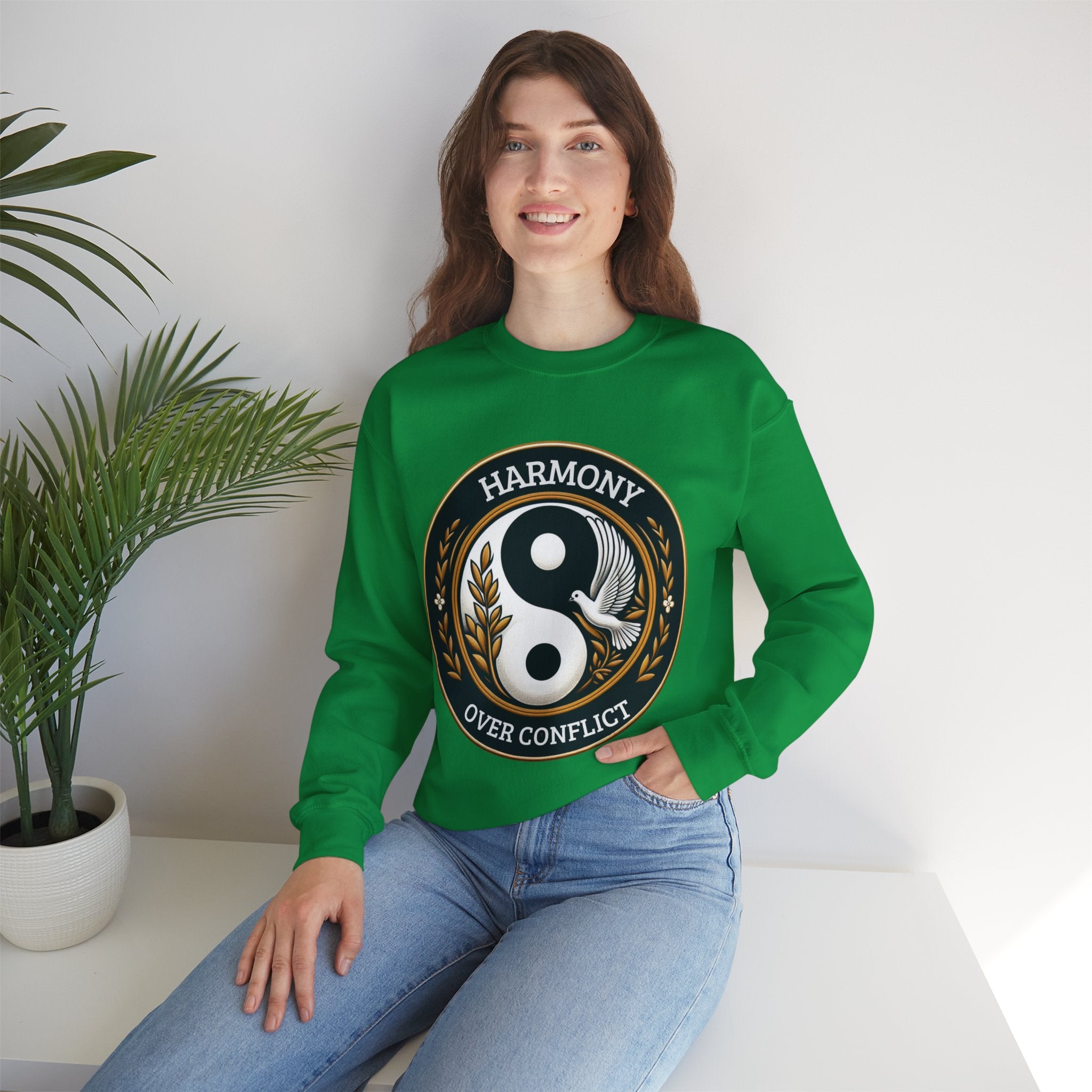 Harmony Over Conflict Sweatshirt: Embrace Peaceful Vibes in Style