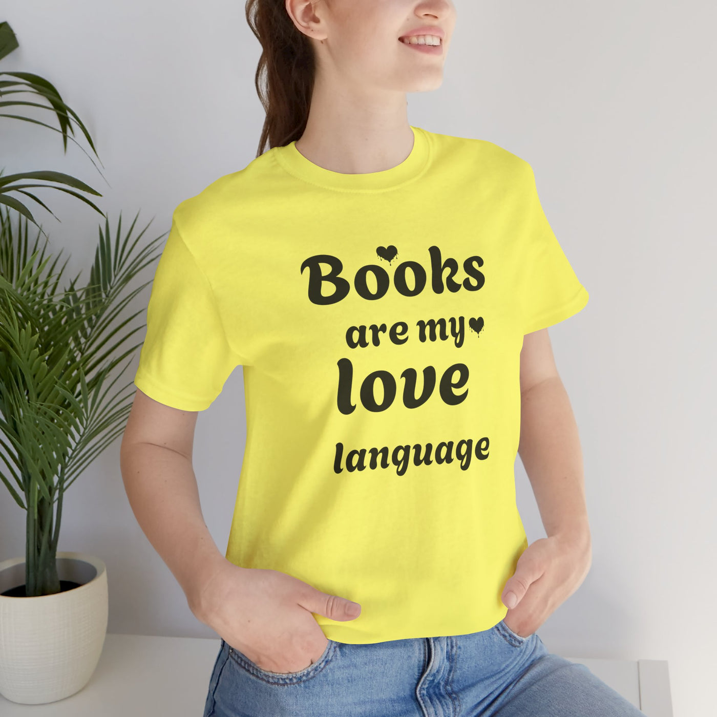 Books Are My Love Language Valentine's Day T-Shirt - Cute & Funny Bookworm Gift