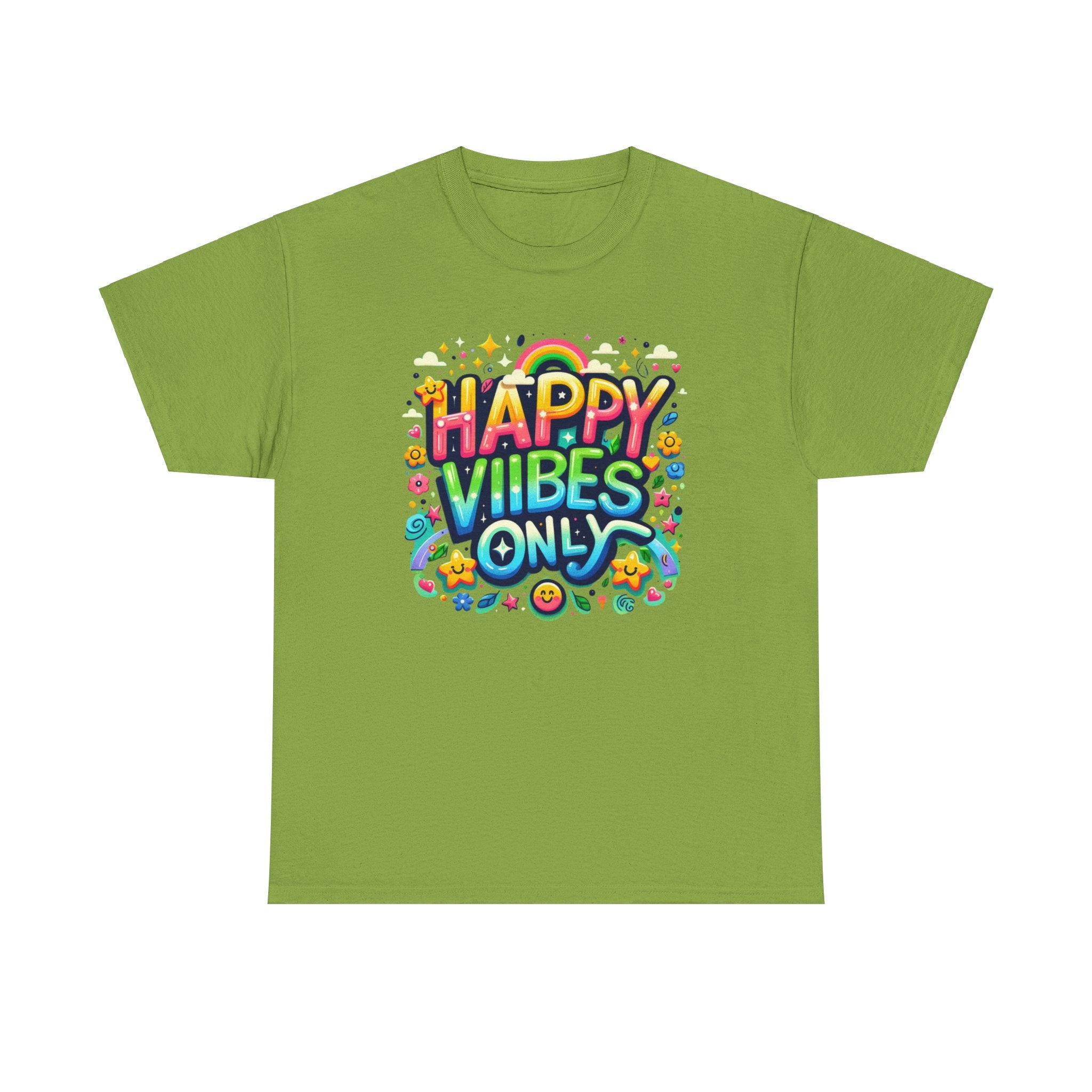 Radiate Positivity with our 'Happy Vibes' Graphic T-shirt