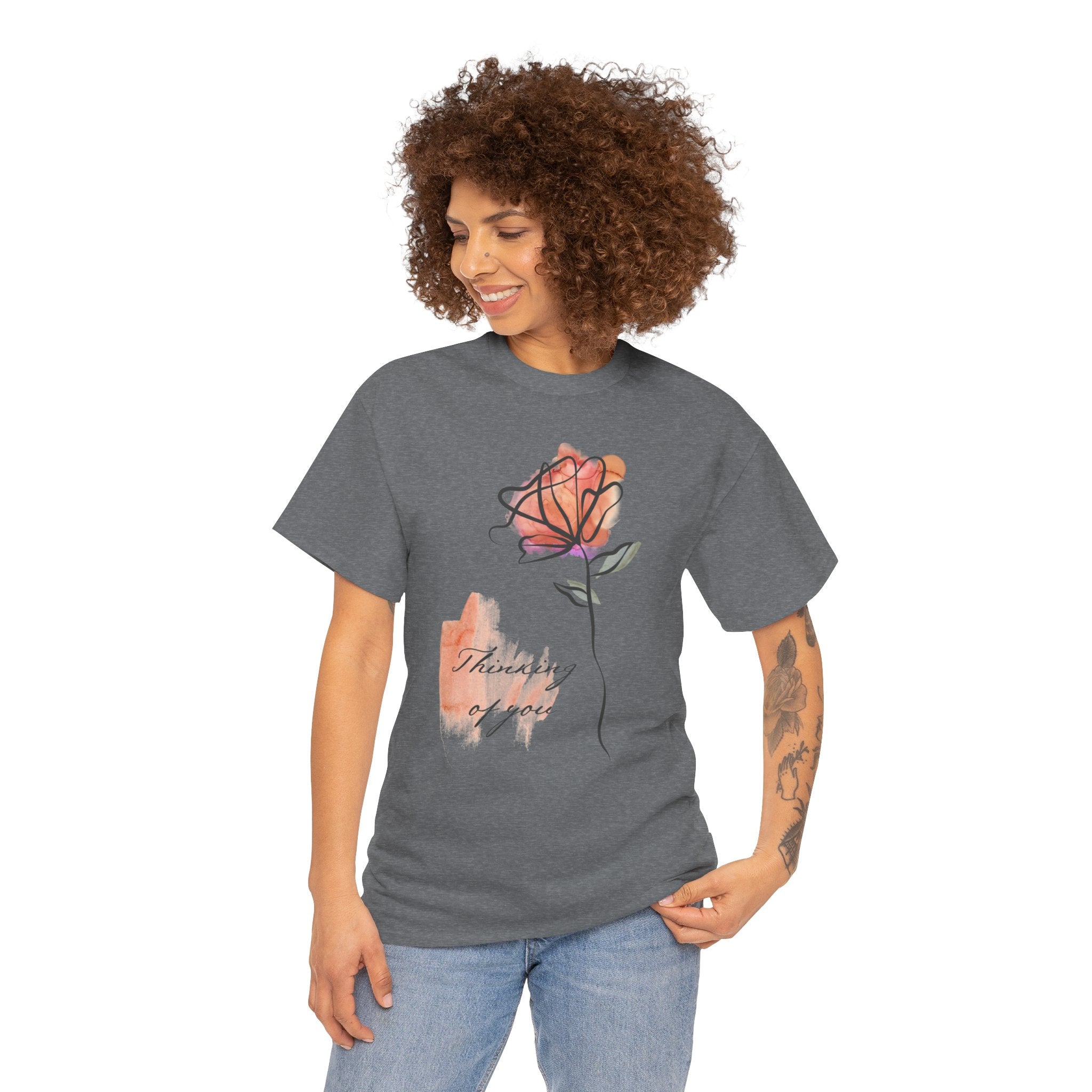 Blossoming Emotions: Thinking of You Flower T-Shirt - Expressive Floral Tee for Every Occasion, Floral Fashion