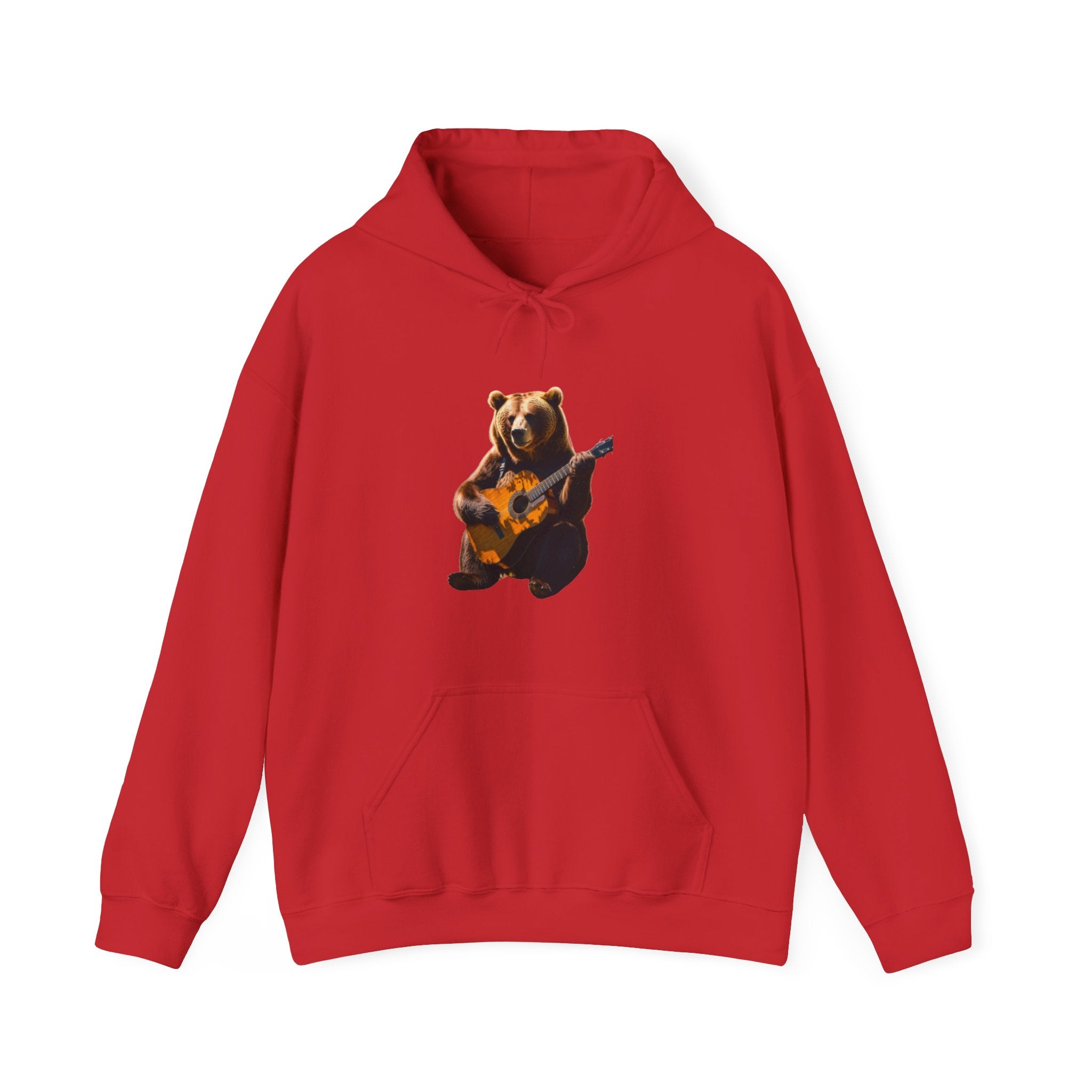 Premium Bear Playing Guitar Hoodie for Music Lovers, Bear Hoodie, Guitar Apparel