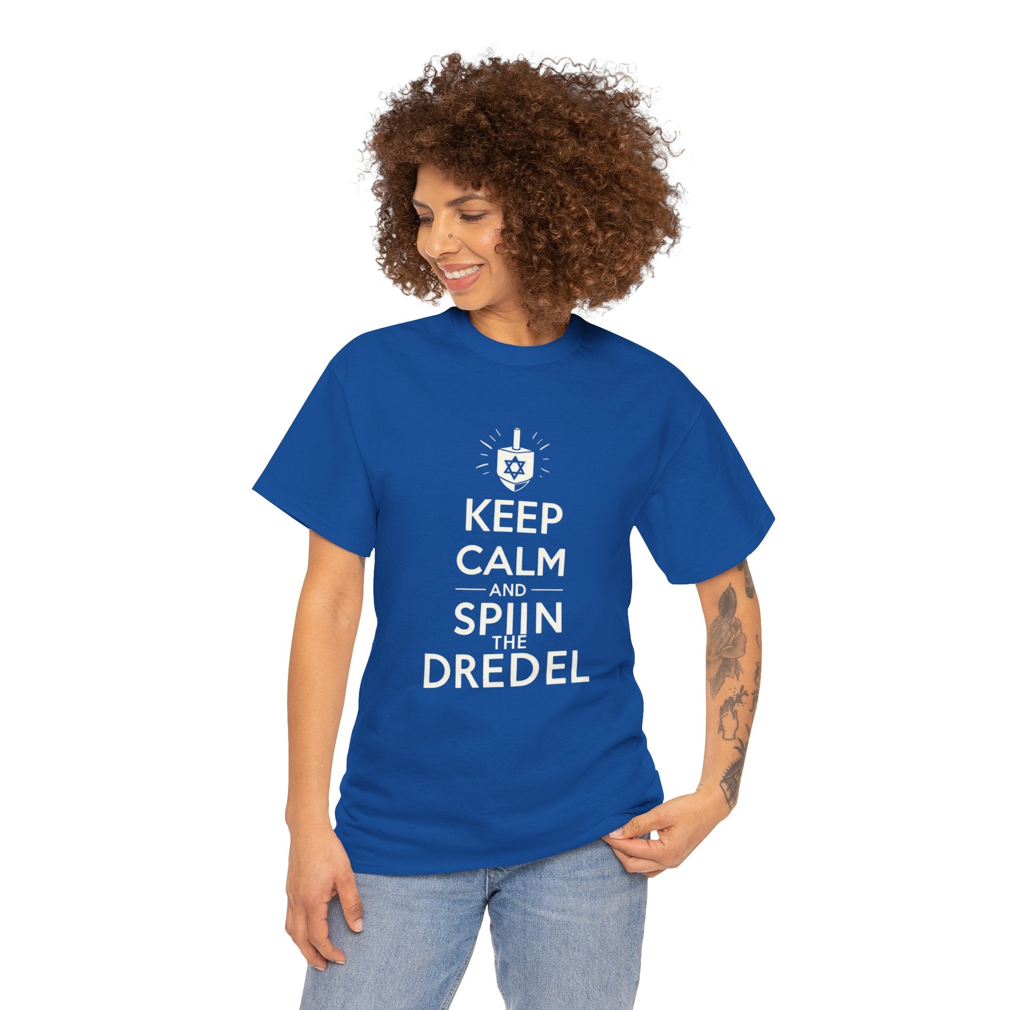 "Keep Calm and Spin the Dreidel T-Shirt: Embrace the Festive Spirit with Style