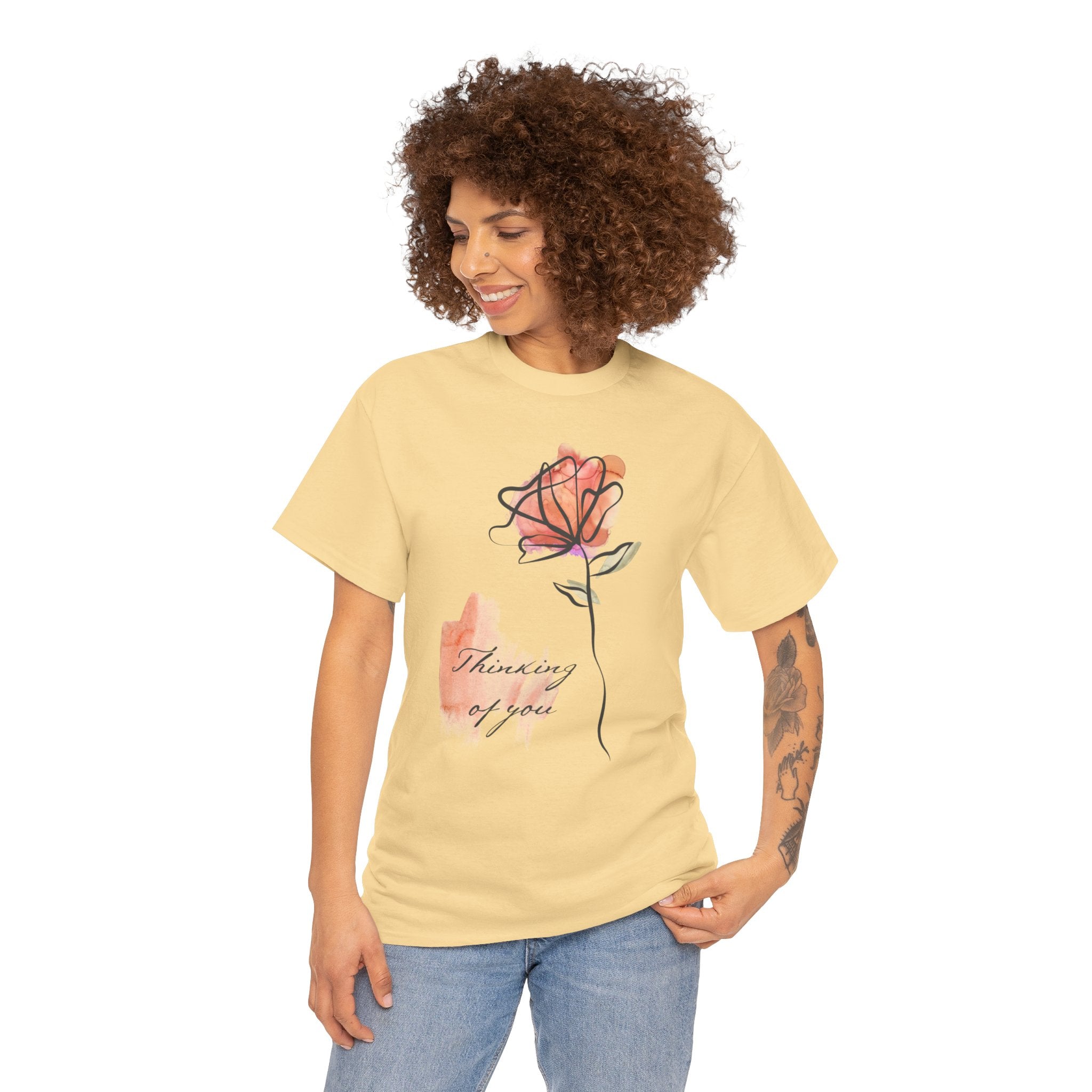 Blossoming Emotions: Thinking of You Flower T-Shirt - Expressive Floral Tee for Every Occasion, Floral Fashion