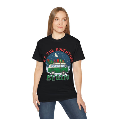 Let the Adventure Begin Christmas T-Shirt - Festive Holiday Apparel