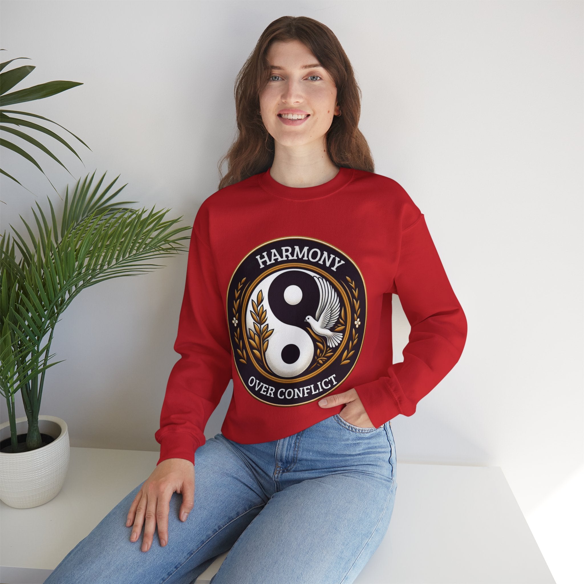 Harmony Over Conflict Sweatshirt: Embrace Peaceful Vibes in Style