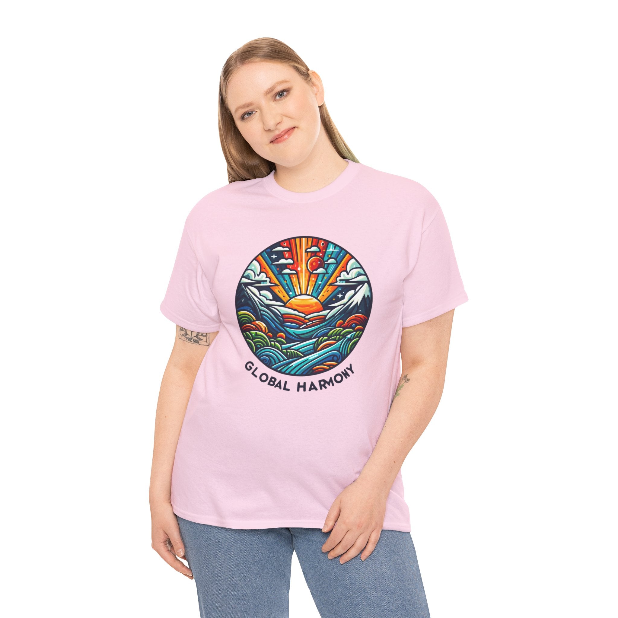 World Harmony T-Shirt: Spread Peace & Unity with Global-Inspired Design"