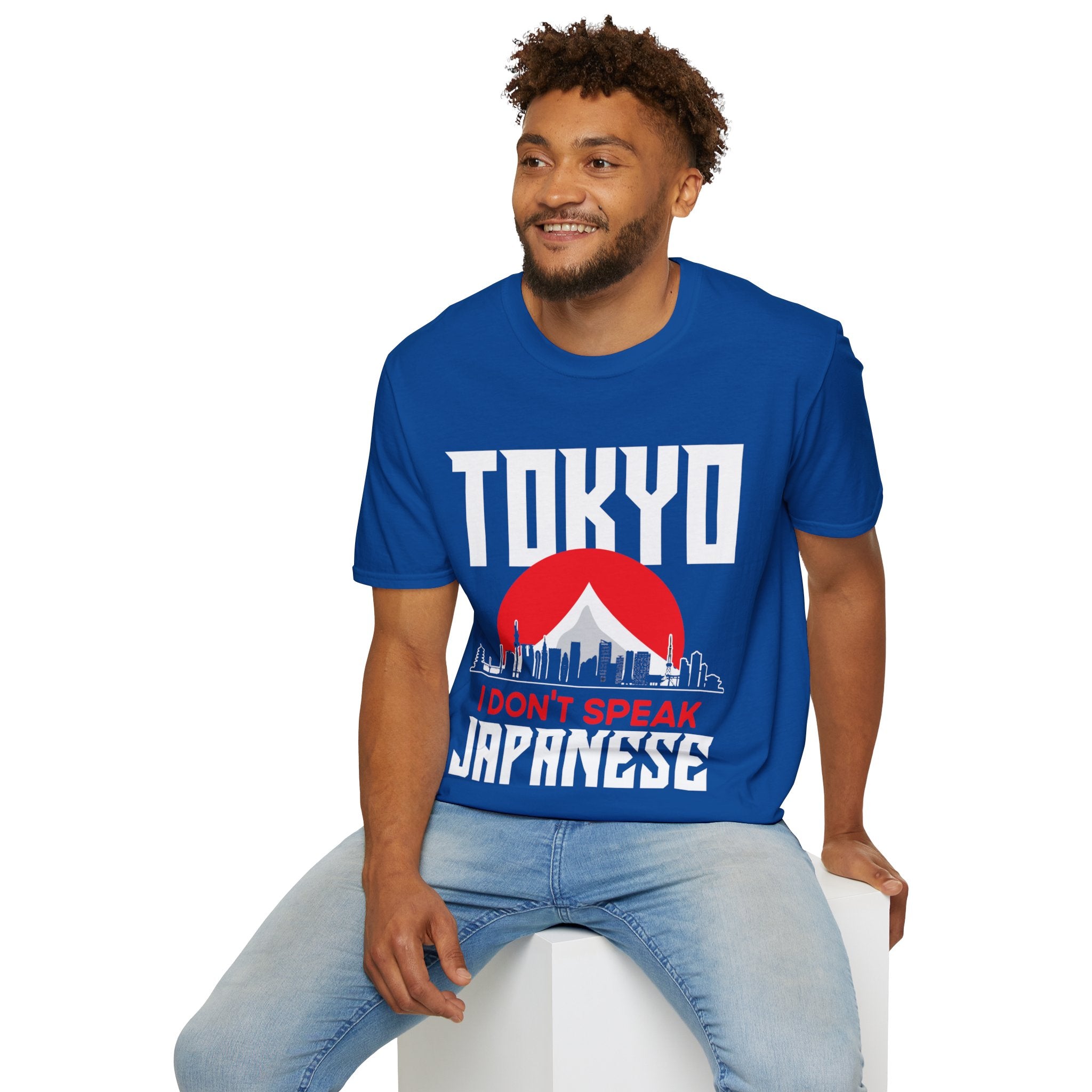 Tokyo Cityscape 'I Don't Speak Japanese' Graphic Tee - Trendy Urban Japan Travel Shirt