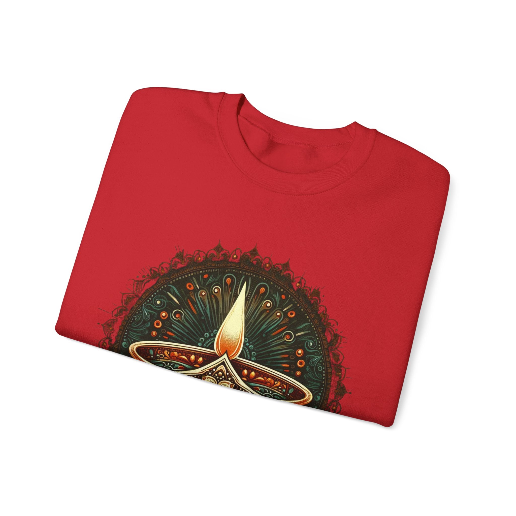 Ethnic Elegance: Traditional Indian Oil Lamp Sweatshirt