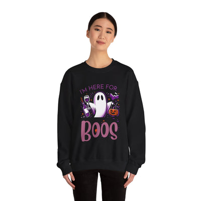 Spooky Season Squad: "I'm Here for the Boos" Halloween Sweatshirt