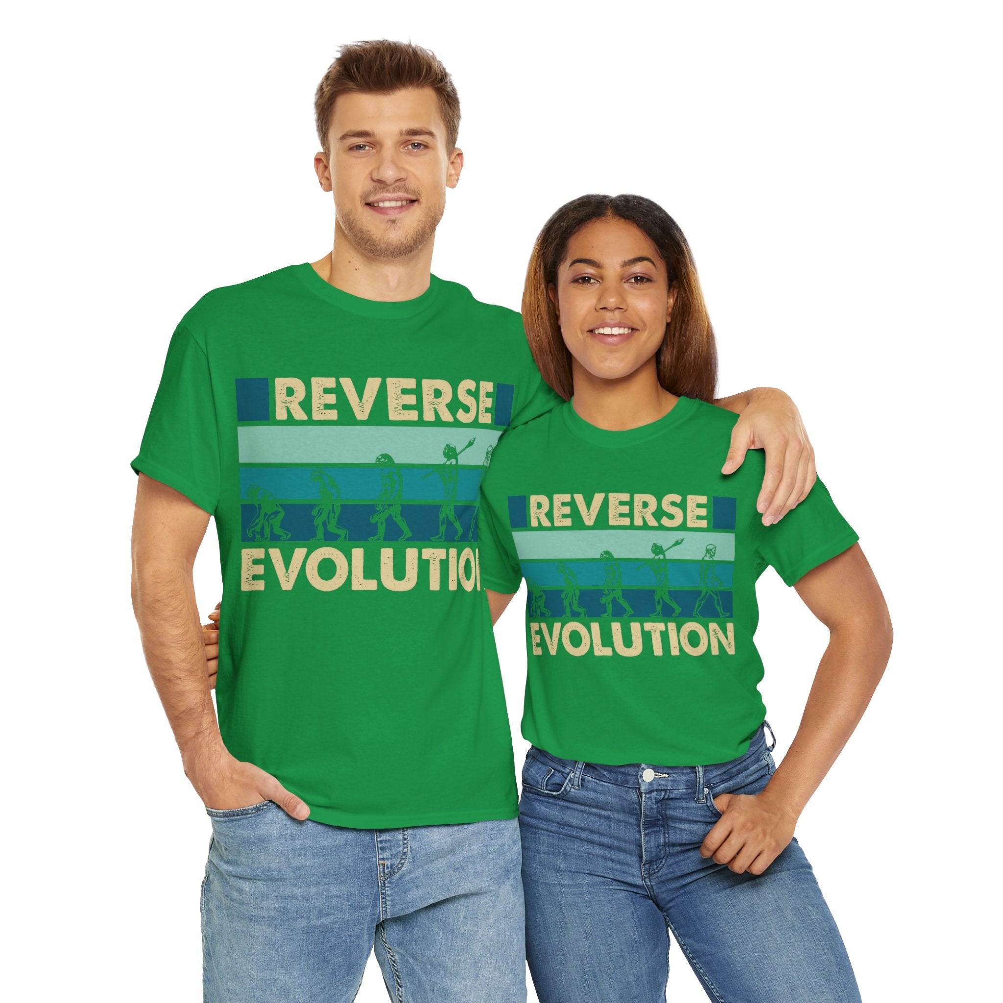 Vintage Retro Evolution Reverse Unisex T-Shirt - Unique Graphic Tee for Science Lovers