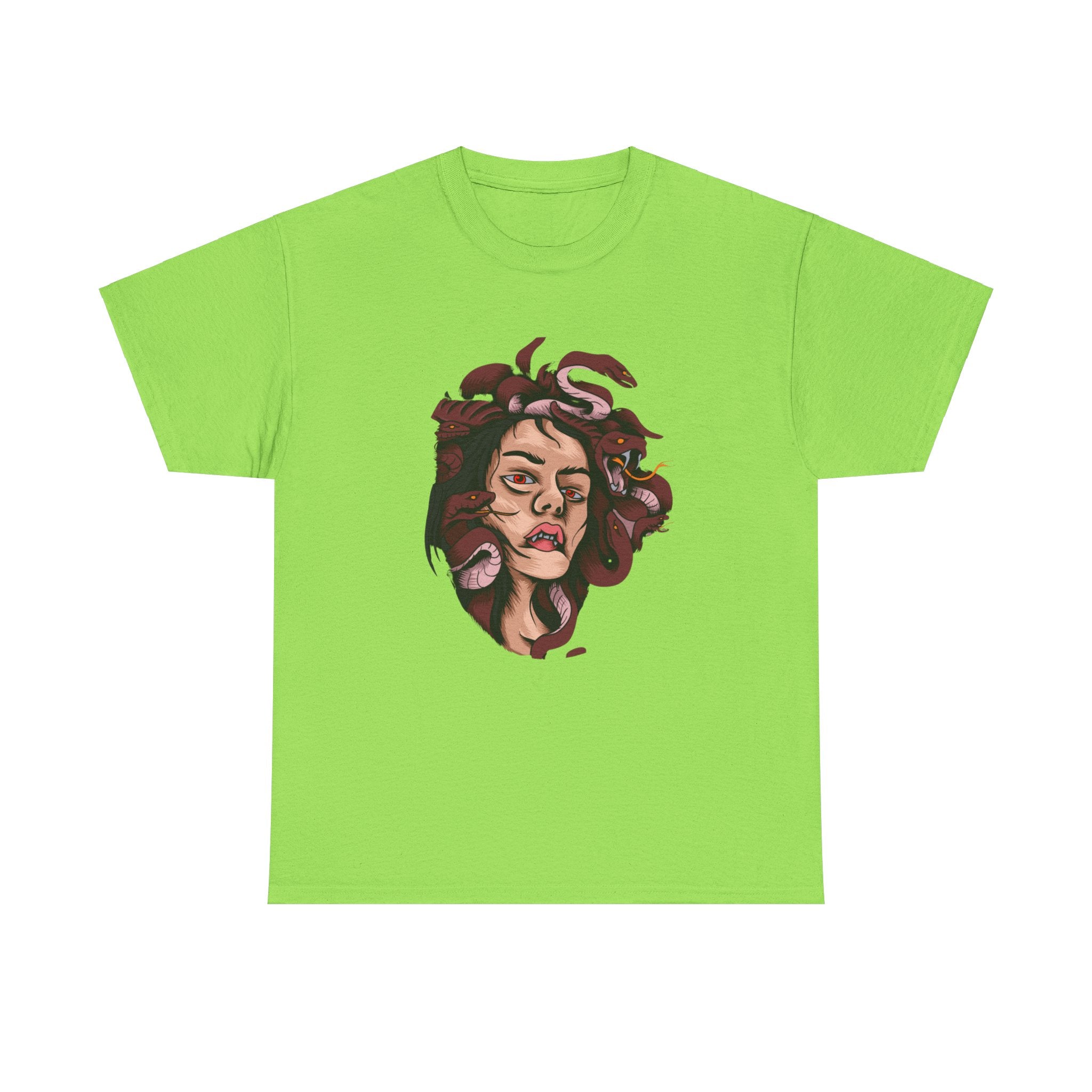 Mesmerizing Medusa Artwork Head T-Shirt - Mythical Serpent Goddess Tee with Intricate Design - Unique Wearable Art for Men and Women