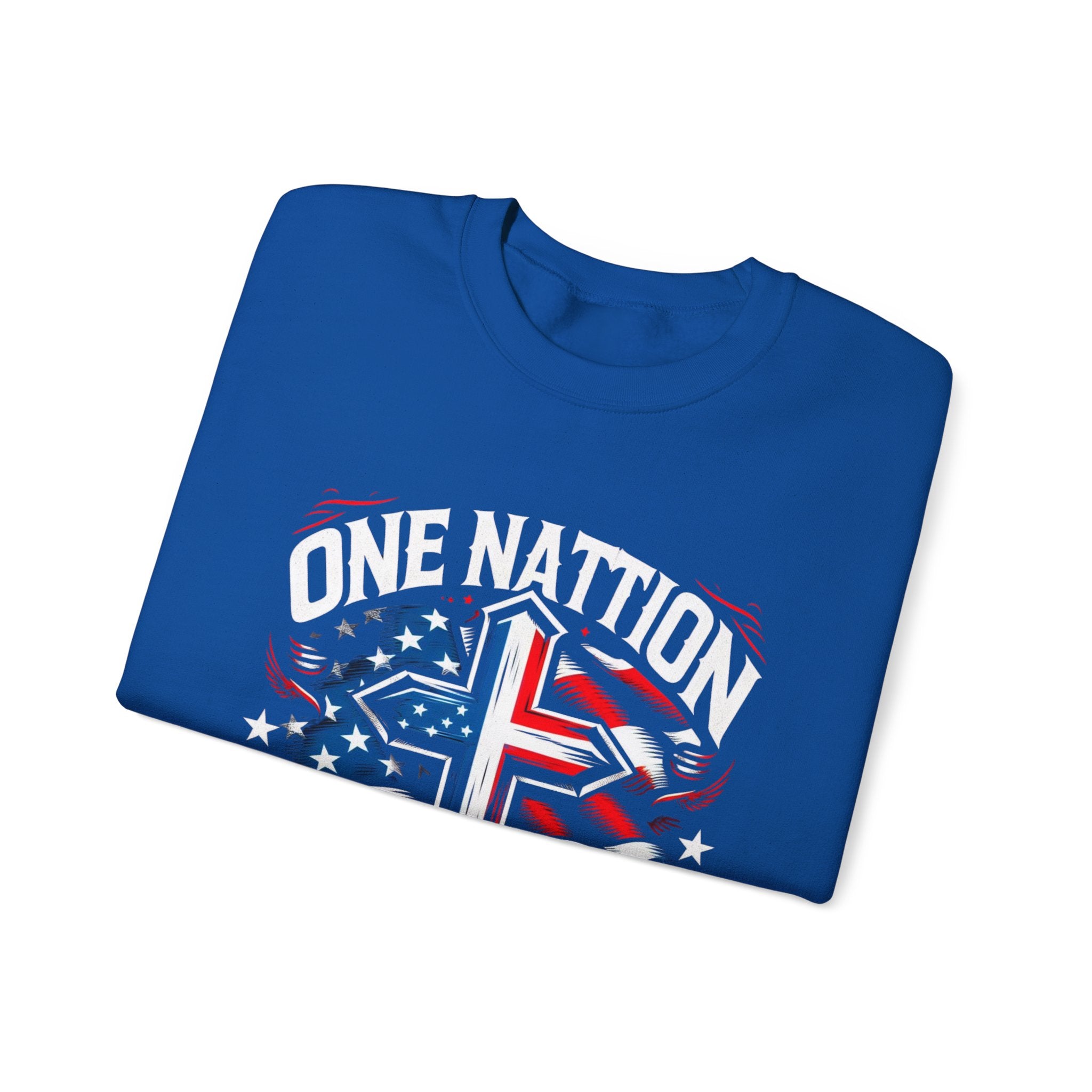 One Nation Under God Sweatshirt - Patriotic American Flag Design