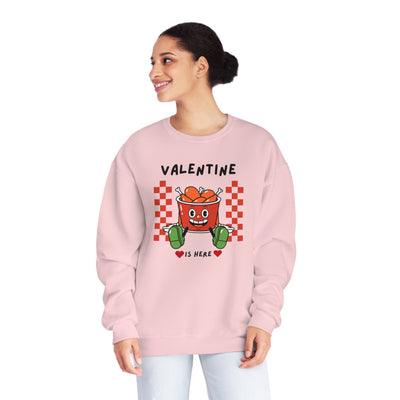 Valentine is Here Sweatshirt - Cozy Crewneck for the Season of Love