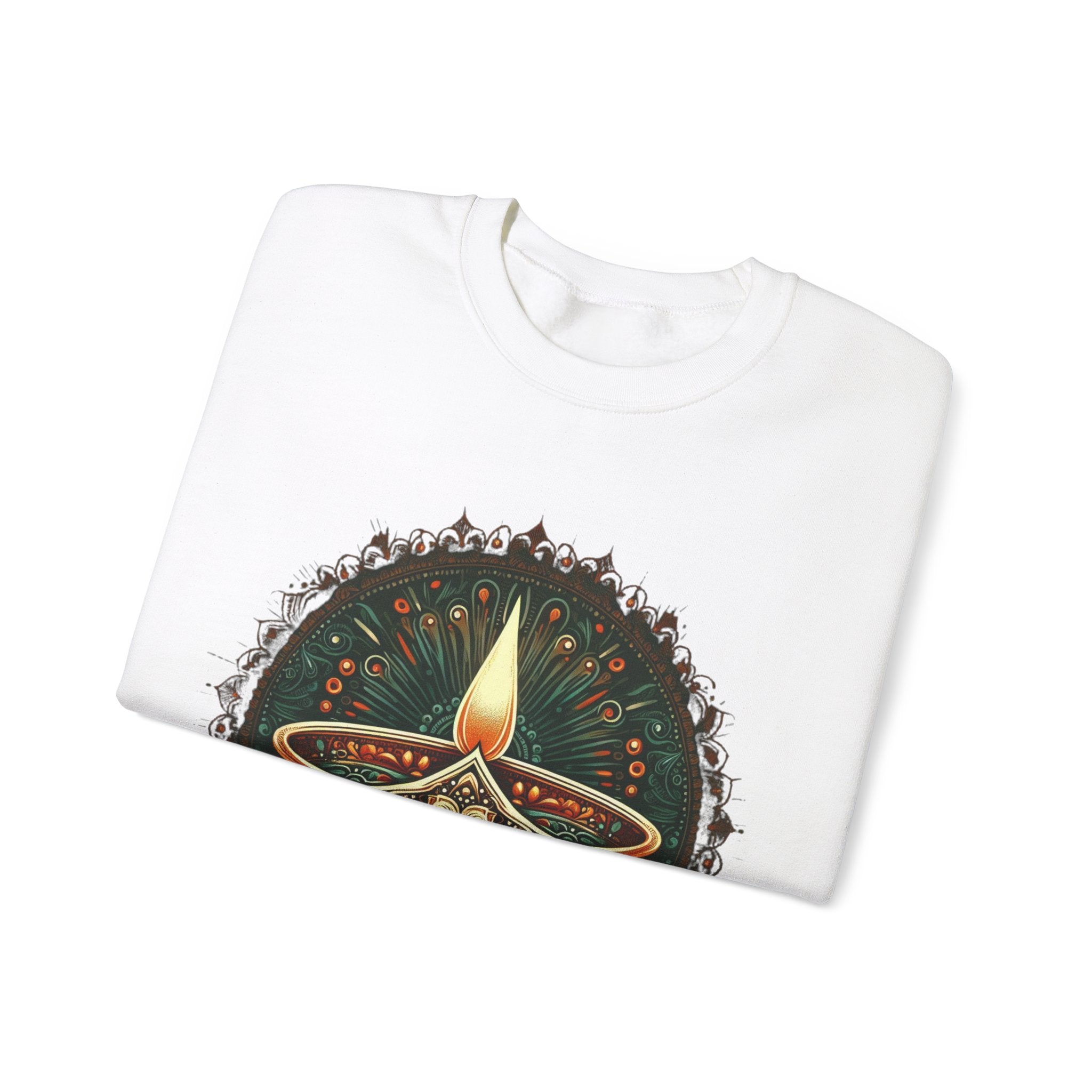 Ethnic Elegance: Traditional Indian Oil Lamp Sweatshirt