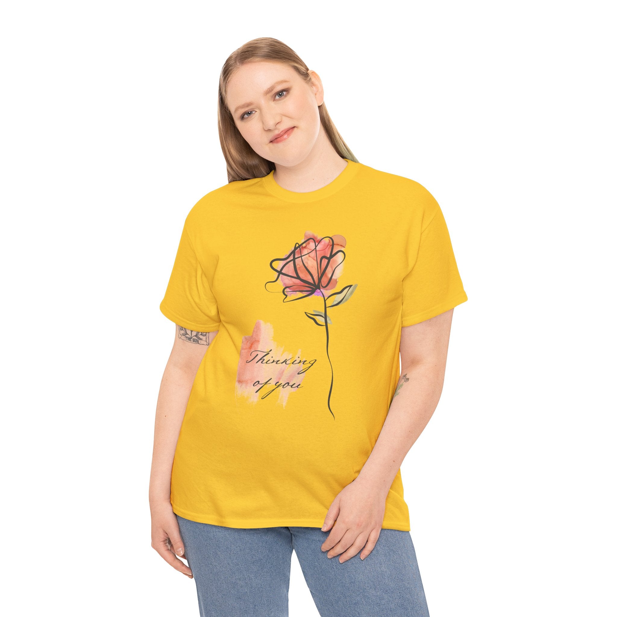 Blossoming Emotions: Thinking of You Flower T-Shirt - Expressive Floral Tee for Every Occasion, Floral Fashion