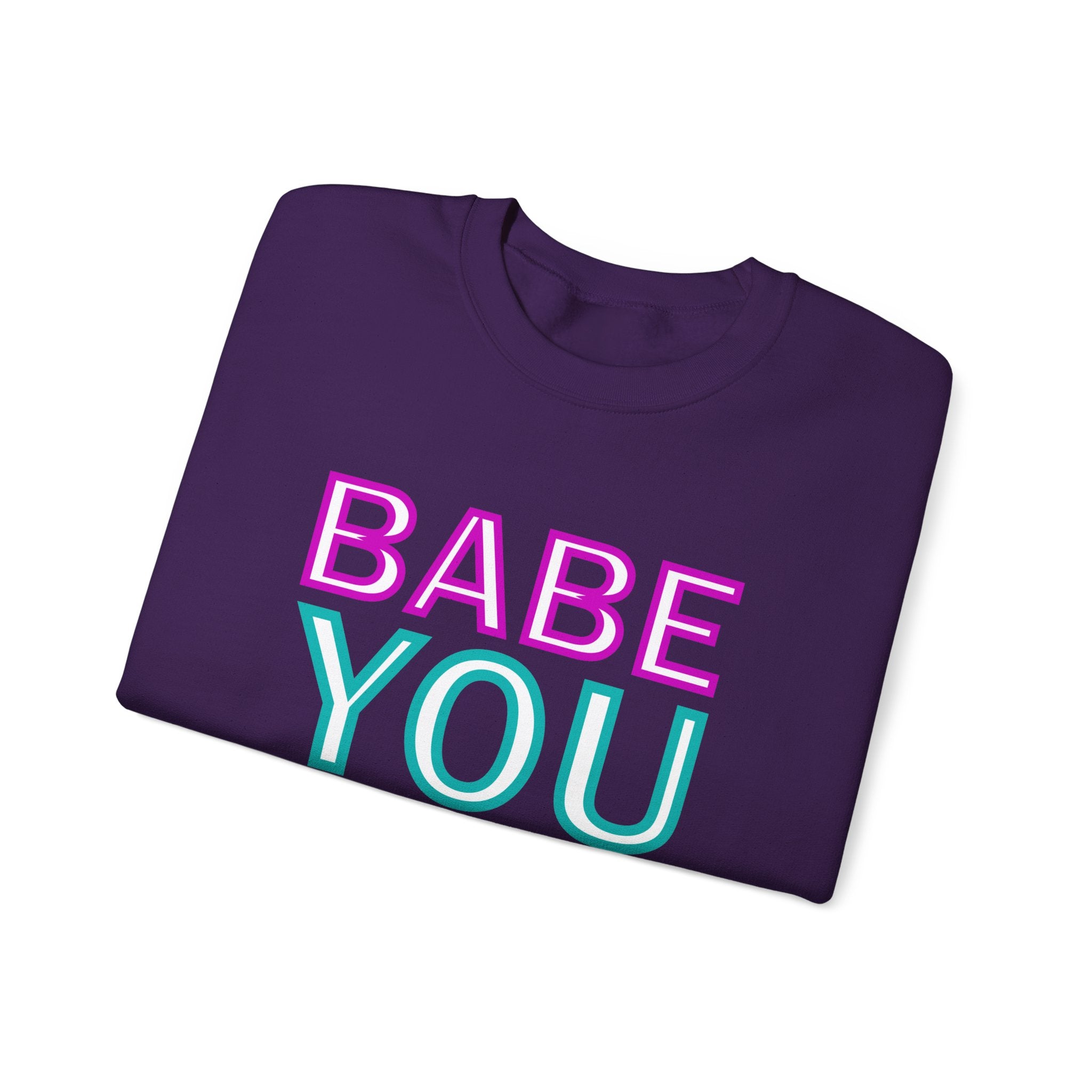 Babe You Look So Cool Crewneck Sweatshirt : Cool Babe Sweatshirt - Trendy Graphic Pullover for Women