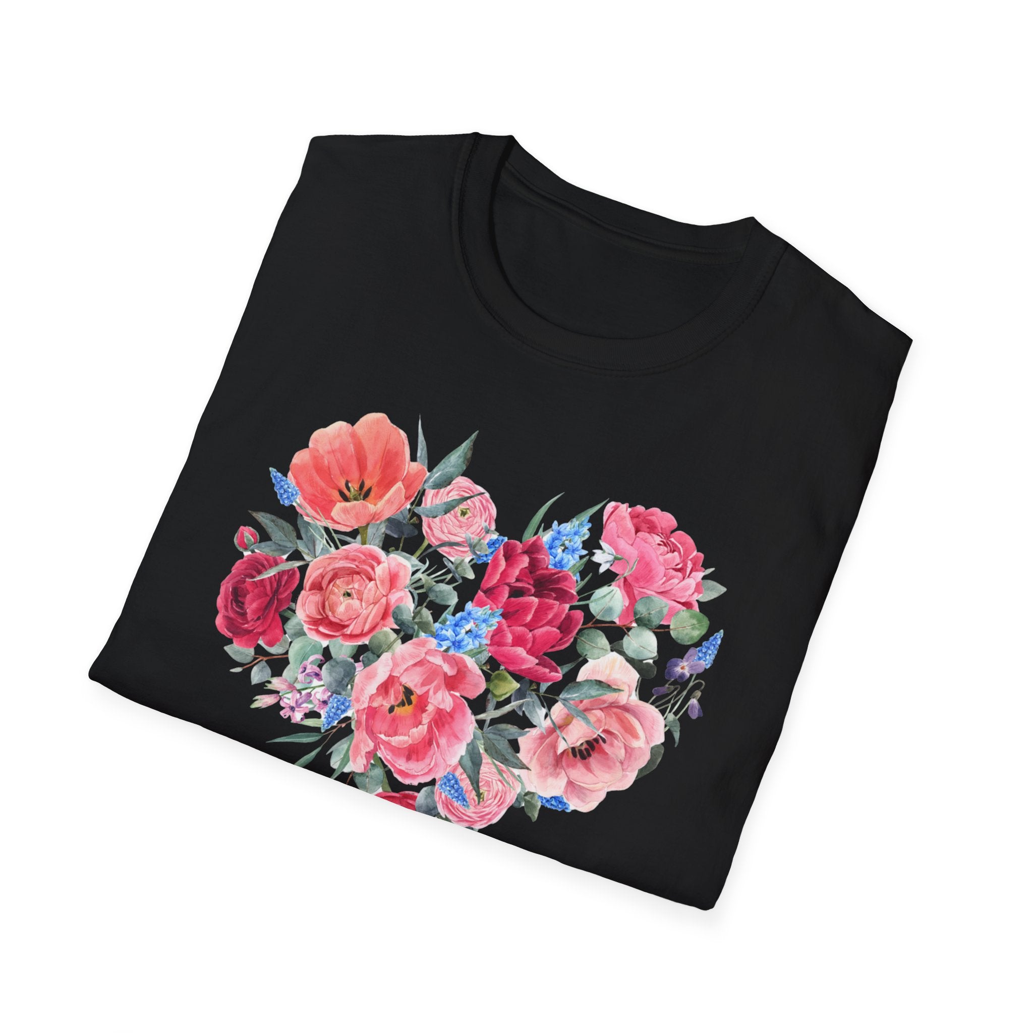 Cute Flowers Elegant Valentine's Day T-Shirt - Romantic Love Apparel, Floral Fashion, Romantic Gift