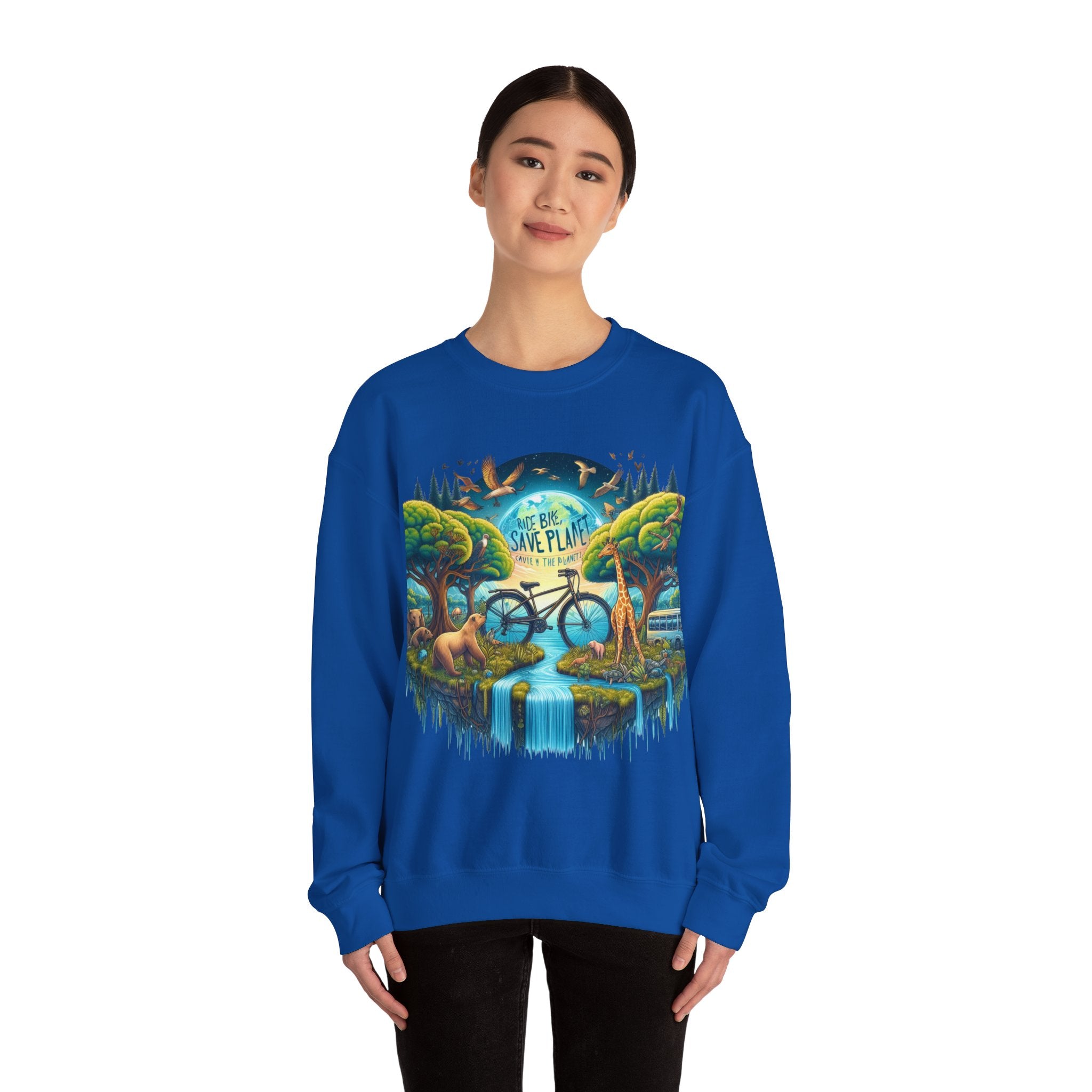 Pedal for the Planet: Eco-Friendly Ride Bike, Save Planet Sweatshirt