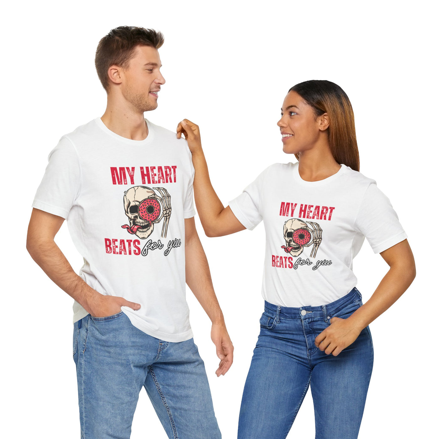 My Heart Beats for You Valentine's Day T-Shirt - Romantic Couples Tee