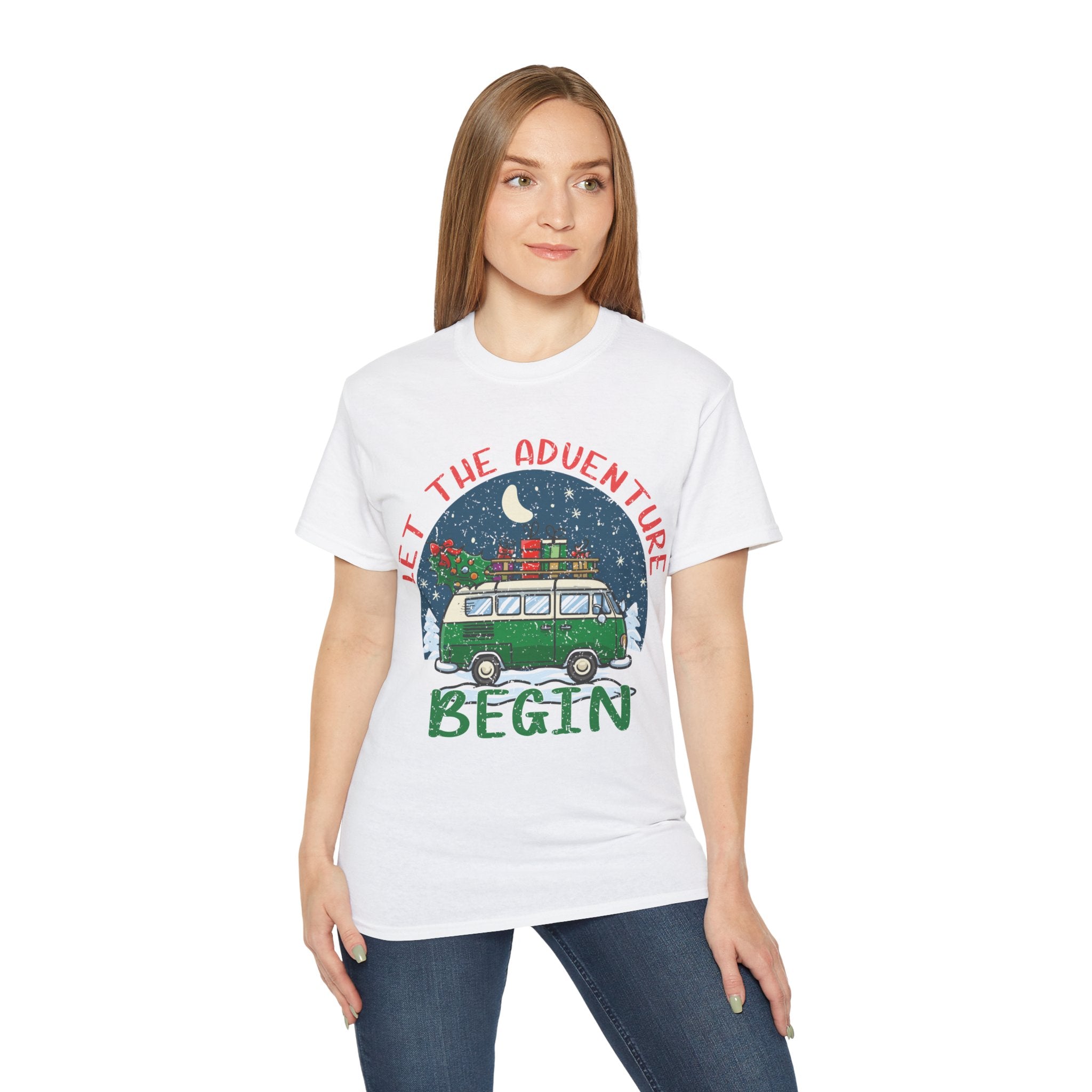 Let the Adventure Begin Christmas T-Shirt - Festive Holiday Apparel