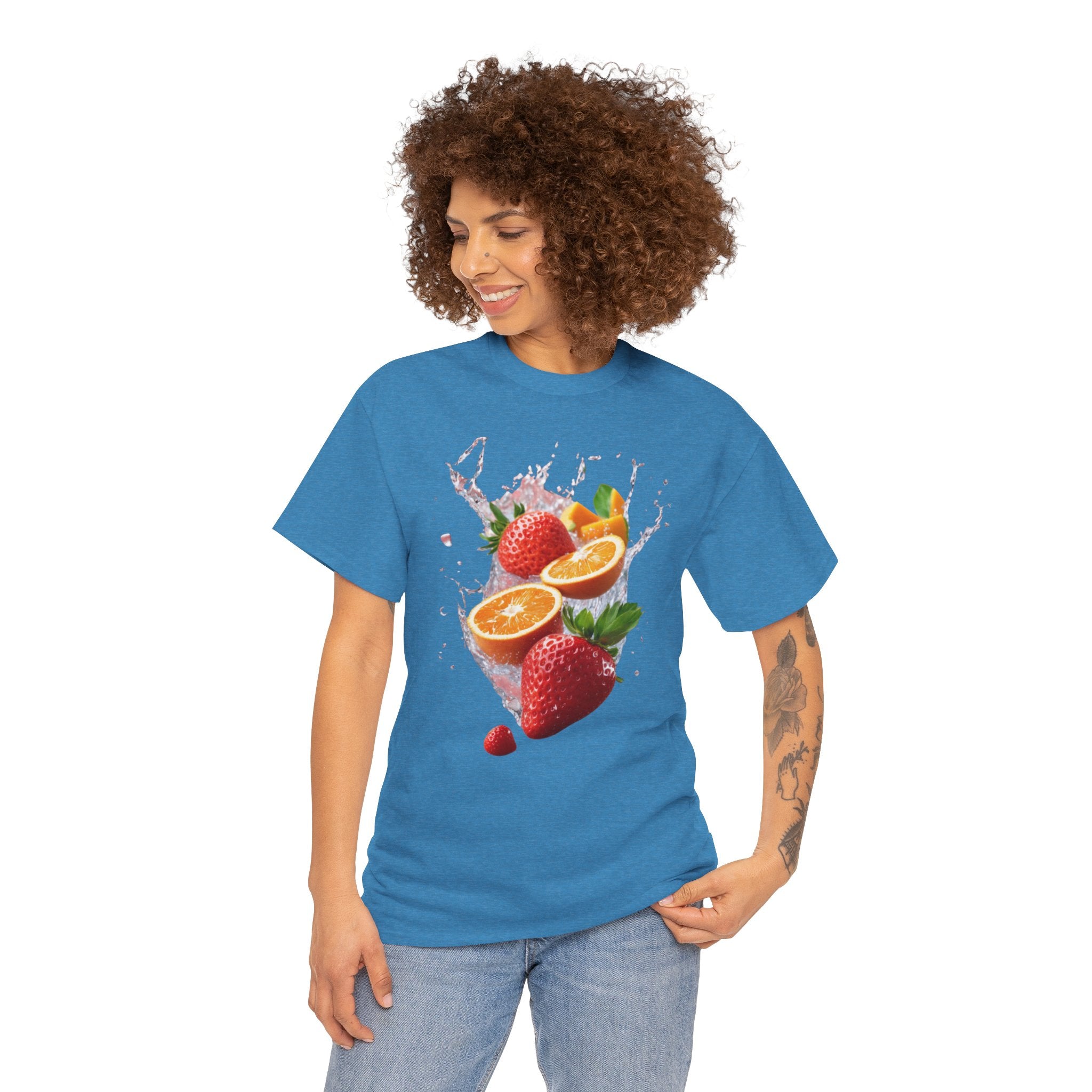 Fruit Fusion T-Shirt | Strawberry, Orange, Mango Delight & Comfort