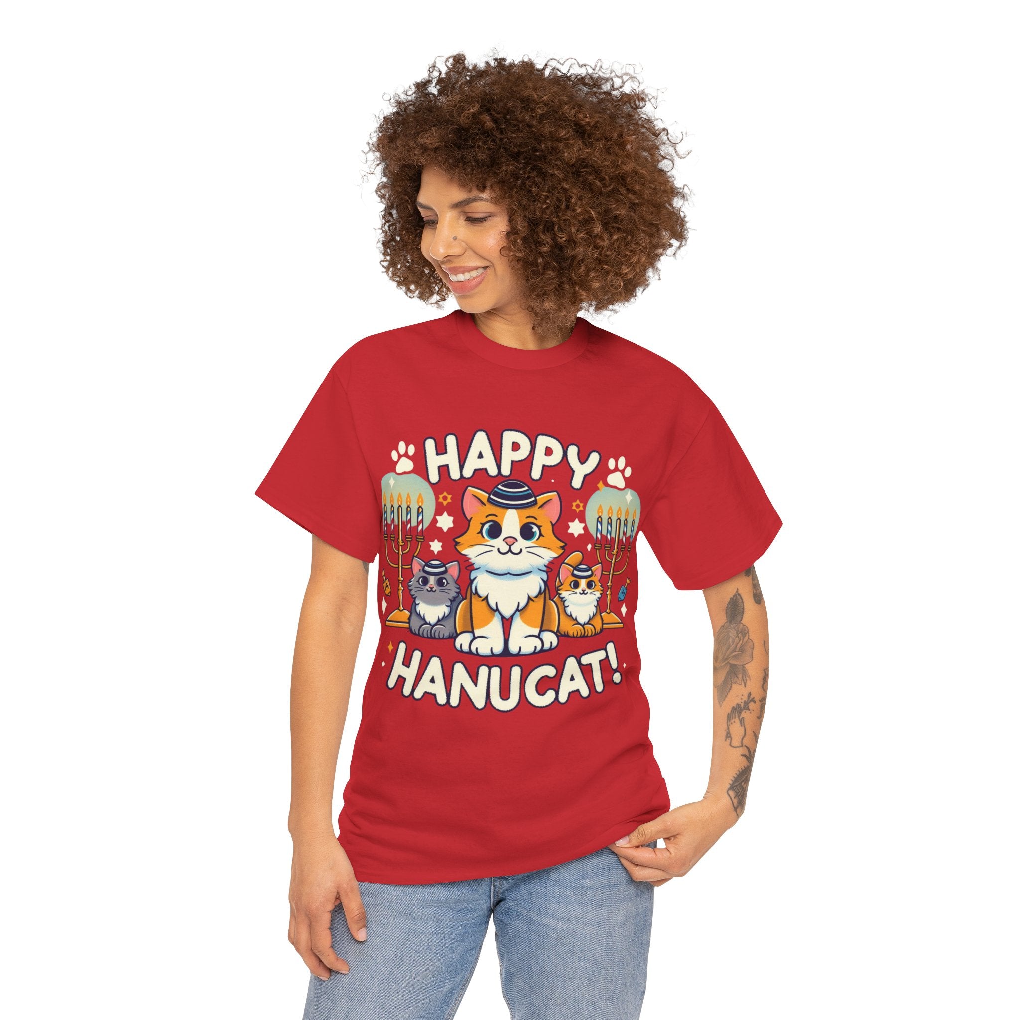 Happy Hanukcat T-Shirt: Celebrate the Festive Season with Feline Fun