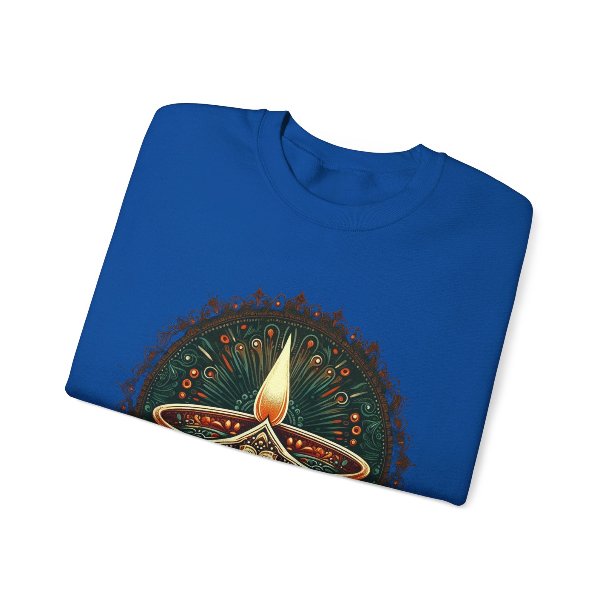 Ethnic Elegance: Traditional Indian Oil Lamp Sweatshirt