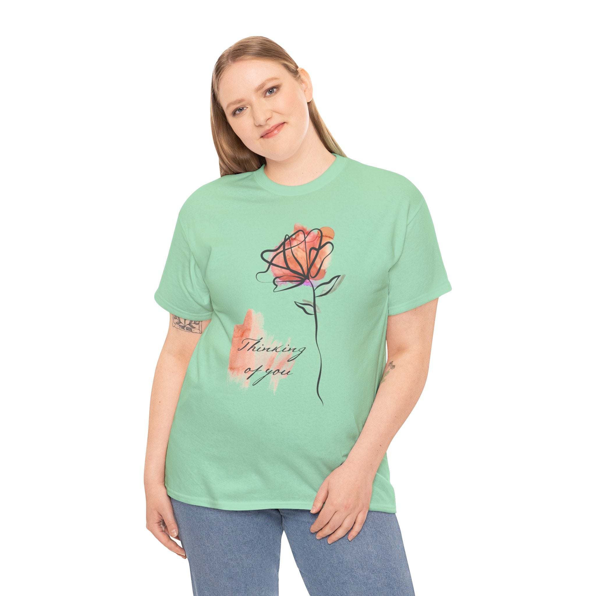 Blossoming Emotions: Thinking of You Flower T-Shirt - Expressive Floral Tee for Every Occasion, Floral Fashion