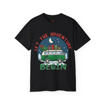 Let the Adventure Begin Christmas T-Shirt - Festive Holiday Apparel