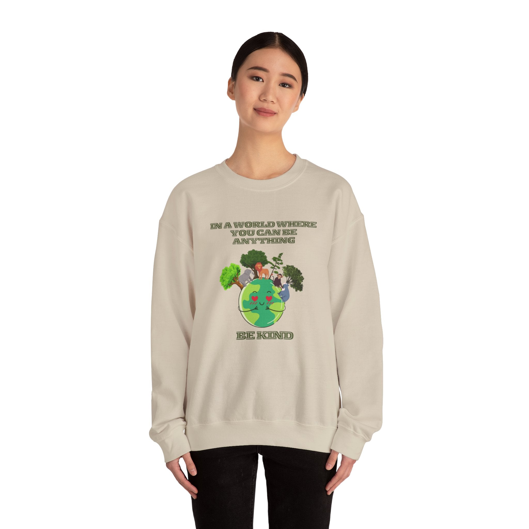 In a World Where You Can Be Anything, Be Kind Sweatshirt - Inspiring Comfort with Positive Vibes