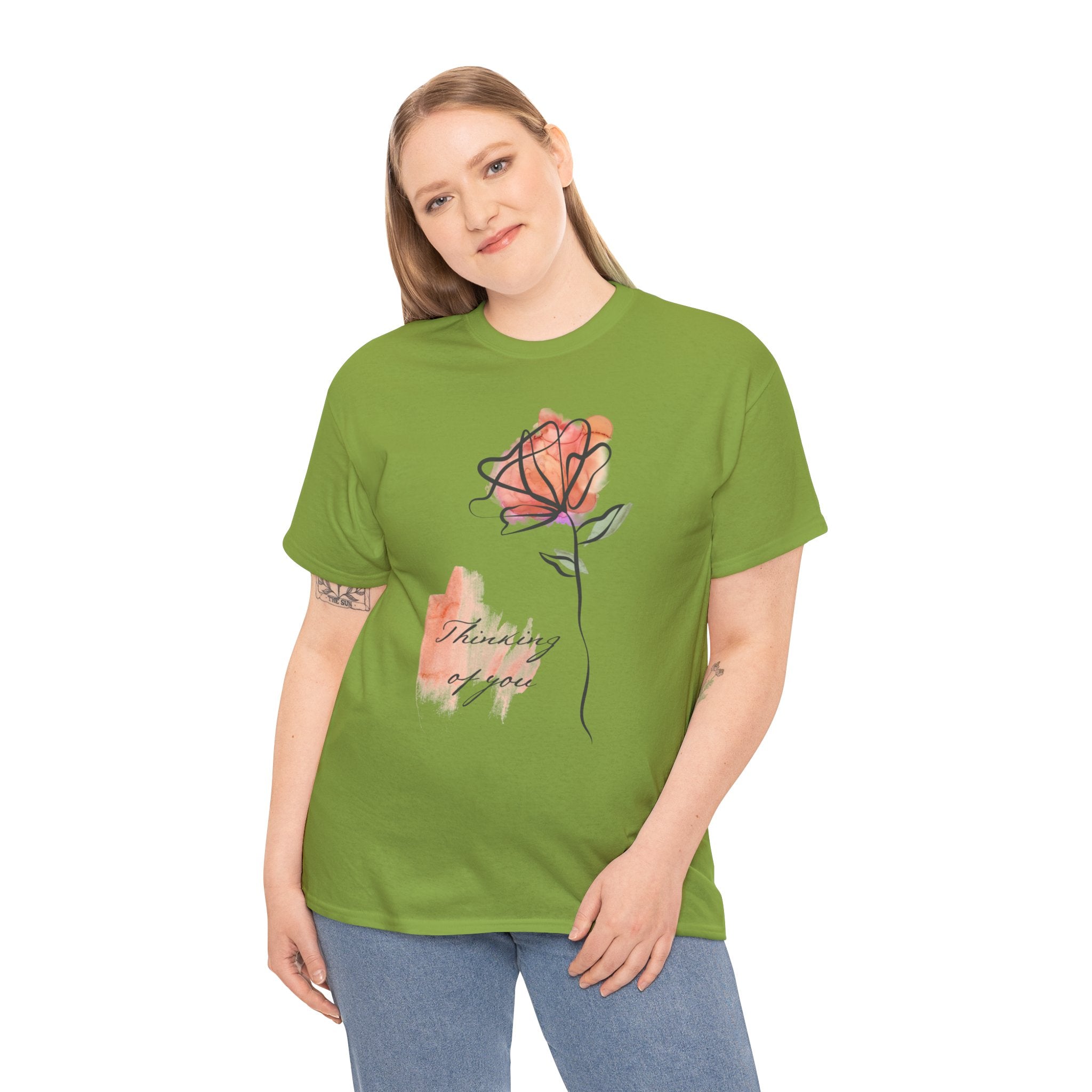 Blossoming Emotions: Thinking of You Flower T-Shirt - Expressive Floral Tee for Every Occasion, Floral Fashion