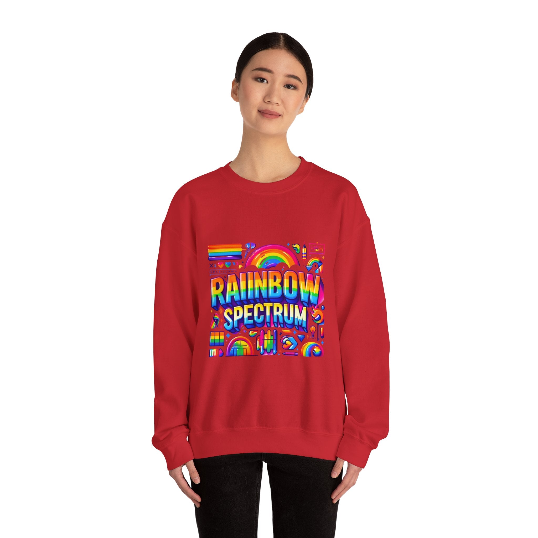 Vibrant Rainbow Spectrum Sweatshirt: Add a Splash of Color to Your Wardrobe