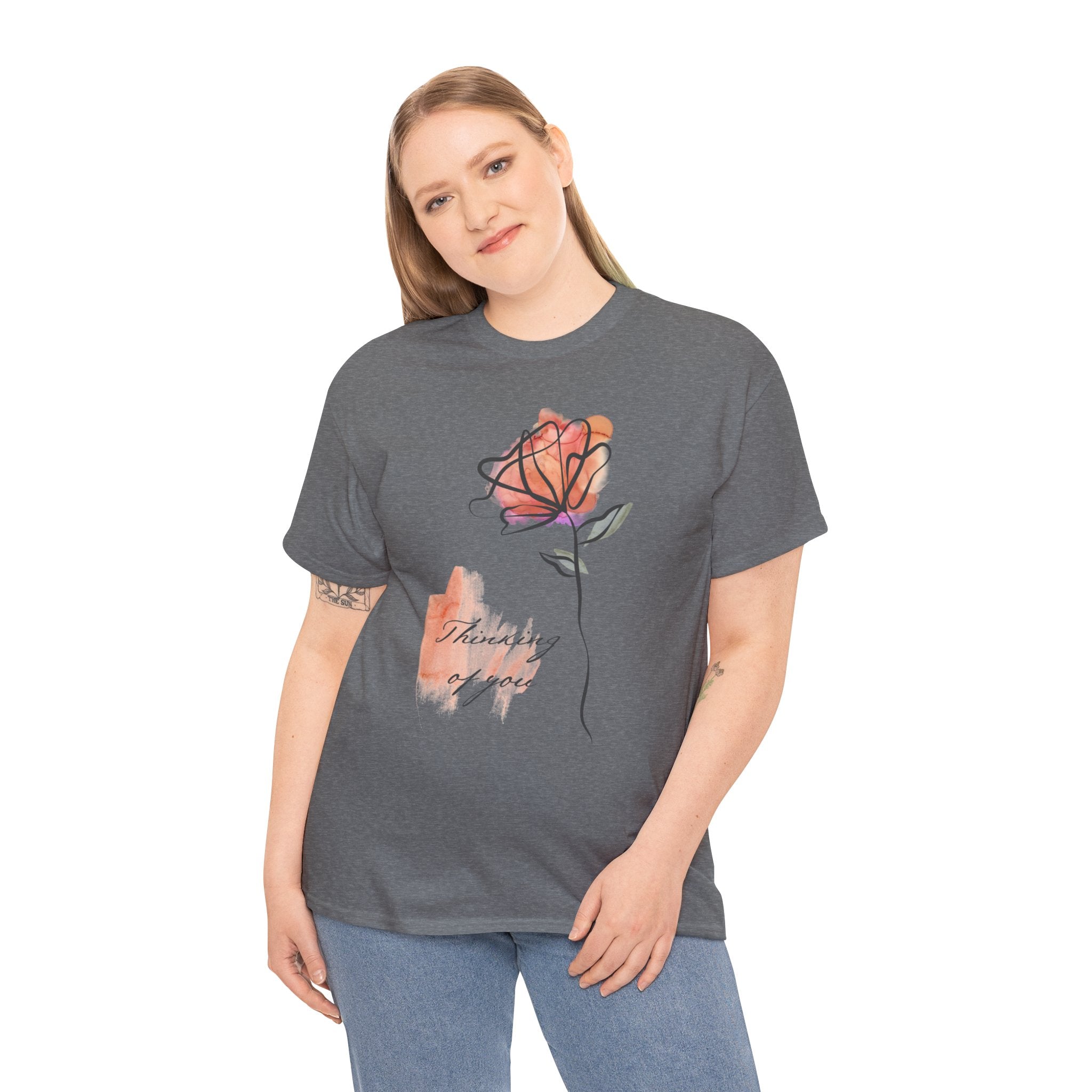 Blossoming Emotions: Thinking of You Flower T-Shirt - Expressive Floral Tee for Every Occasion, Floral Fashion