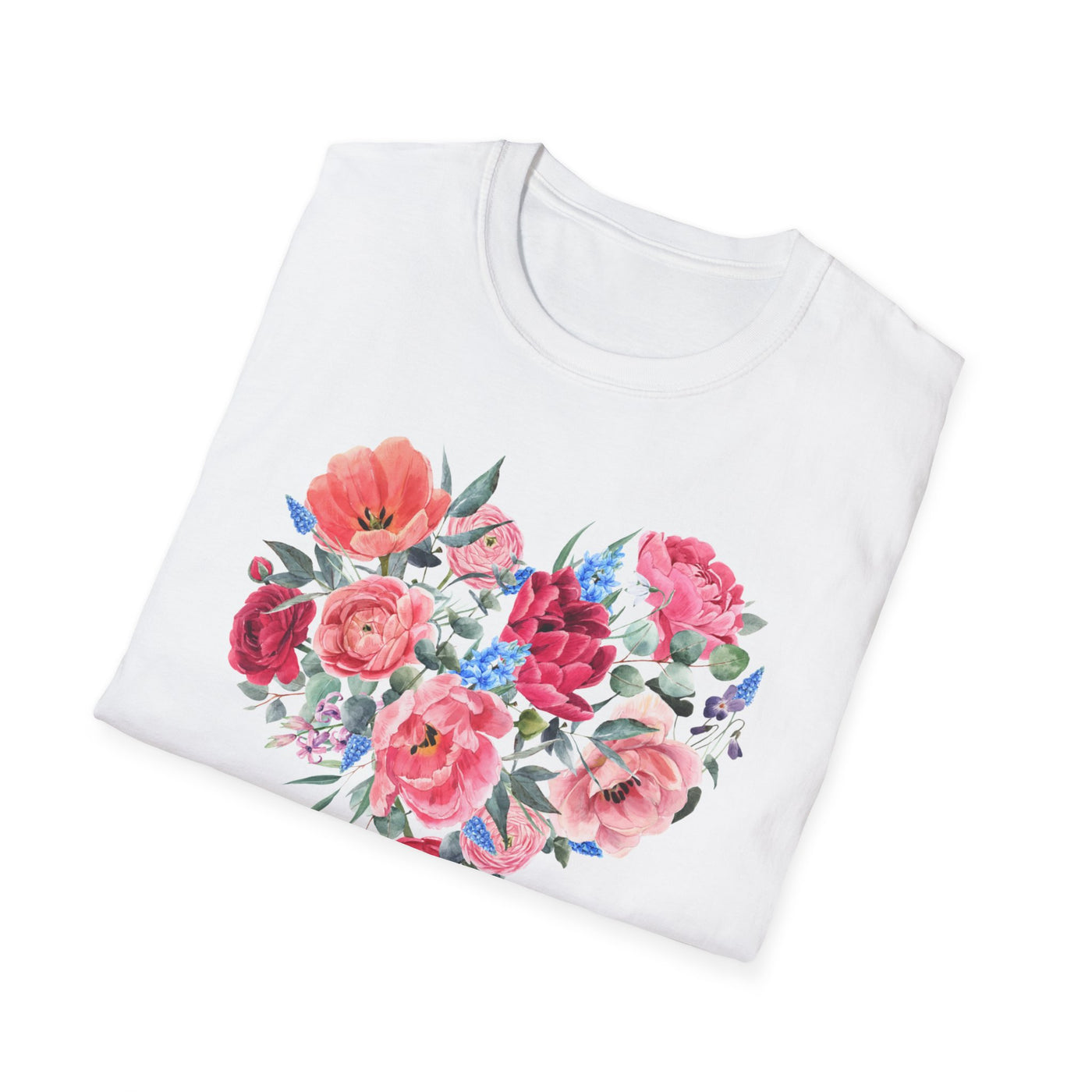 Romantic Floral Valentine's Day T-Shirt - Cute & Elegant Love Design