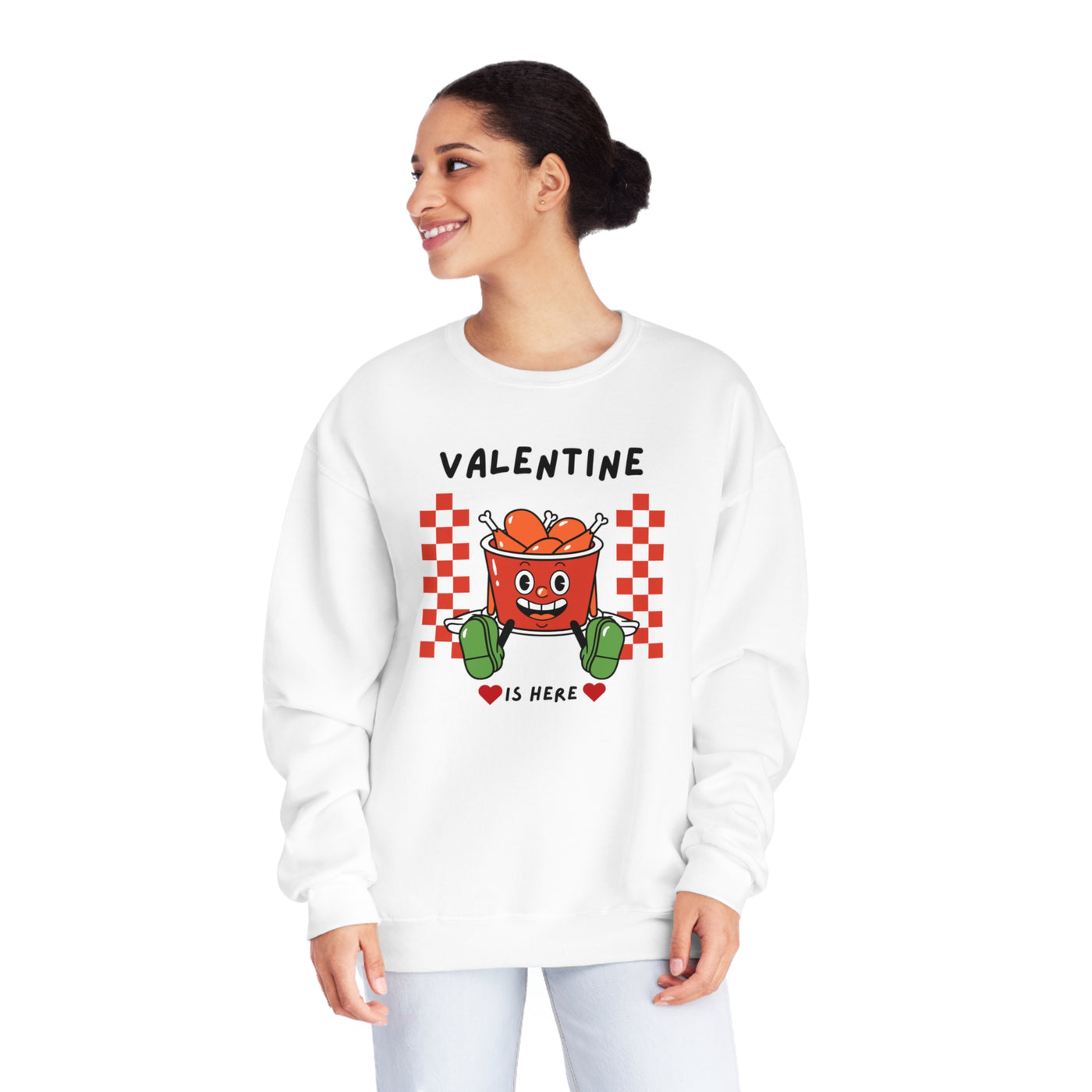 Valentine is Here Sweatshirt - Cozy Crewneck for the Season of Love