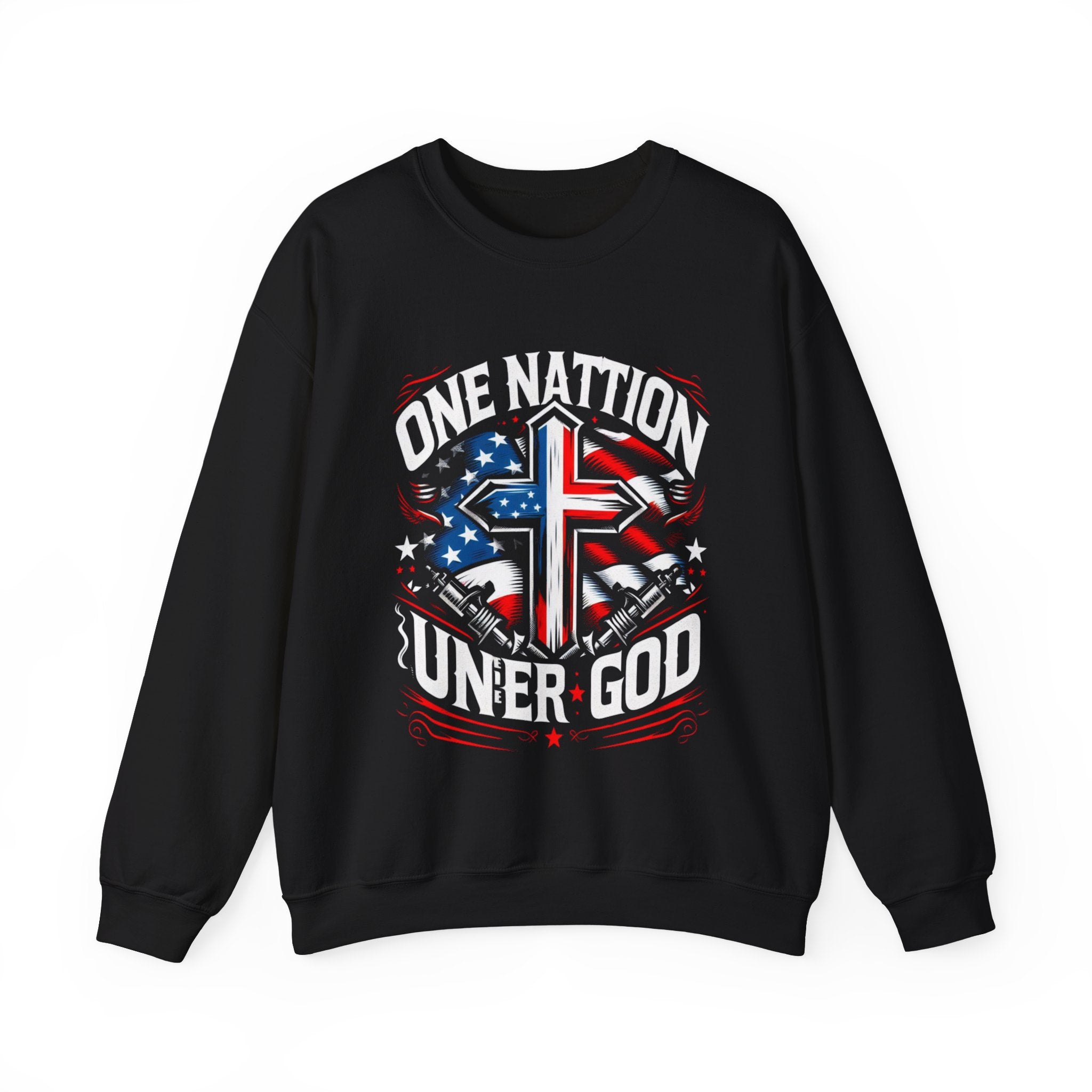 One Nation Under God Sweatshirt - Patriotic American Flag Design