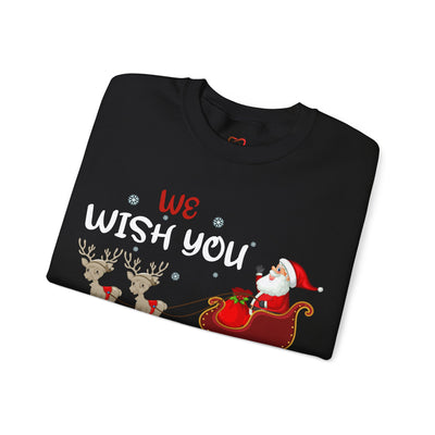 Festive Cheer: 'We Wish You a Happy Holiday and Merry Christmas' Sweatshirt