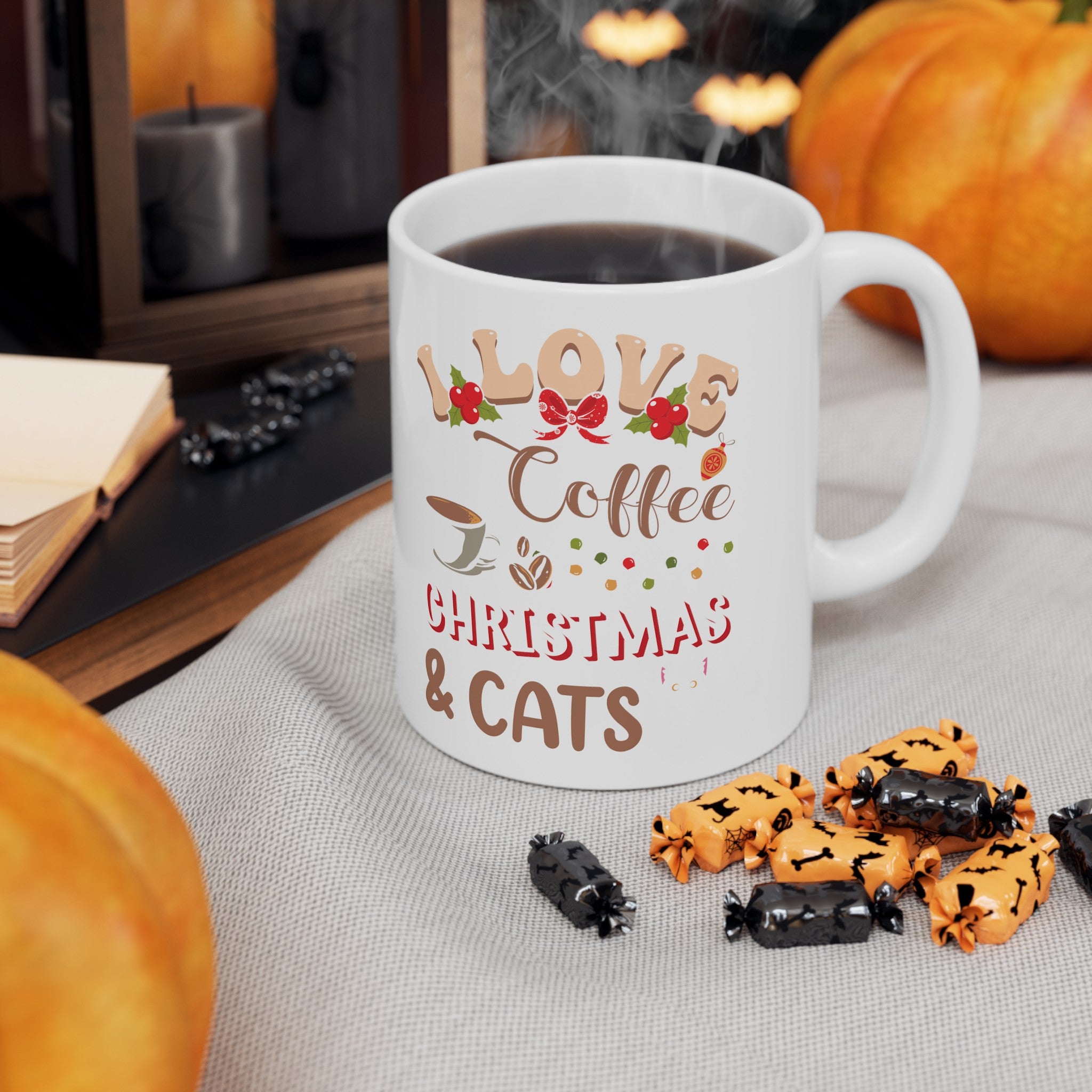 Meowy Christmas Coffee Lover's Mug: Festive Feline Holiday Cup