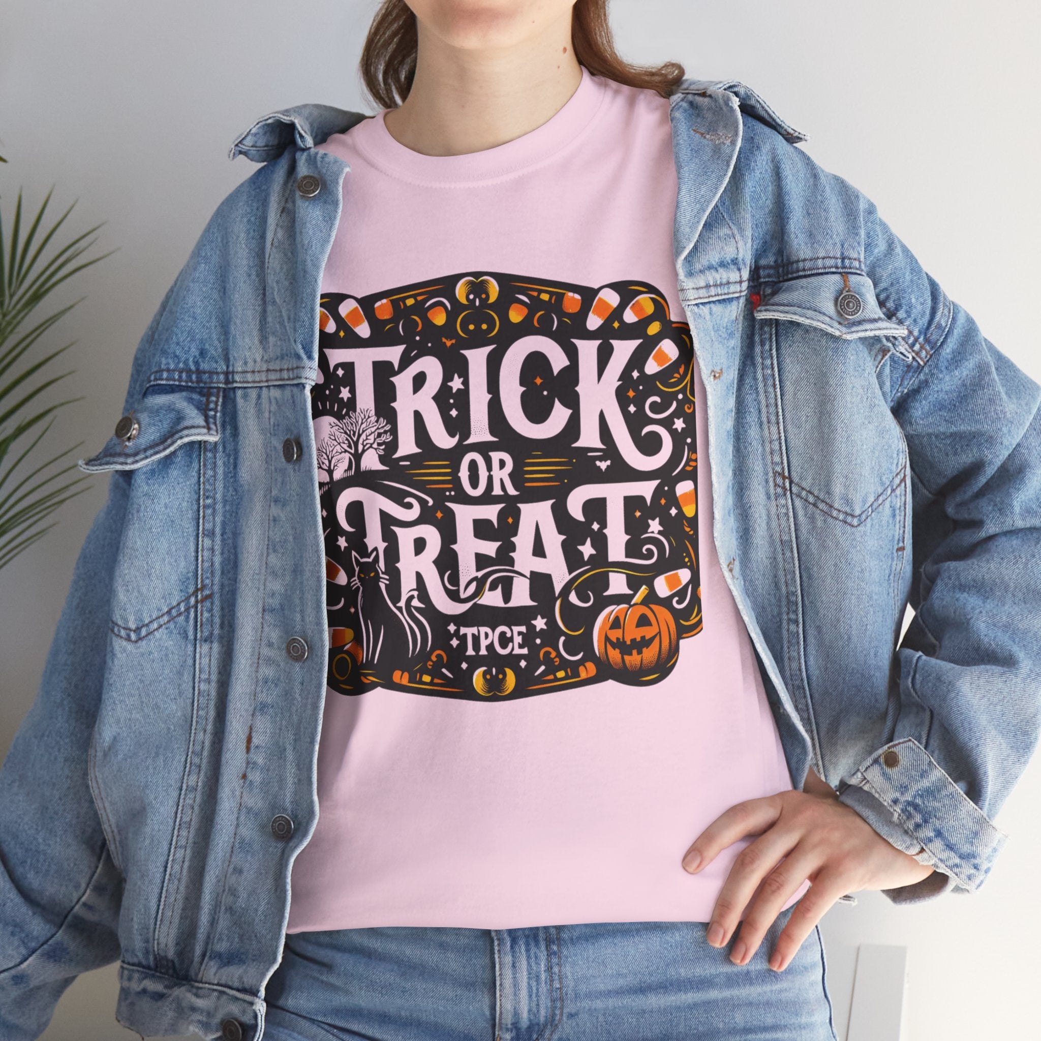 Spooky Surprise: Trick or Treat Halloween T-Shirt for Kids - Cute Ghost Design