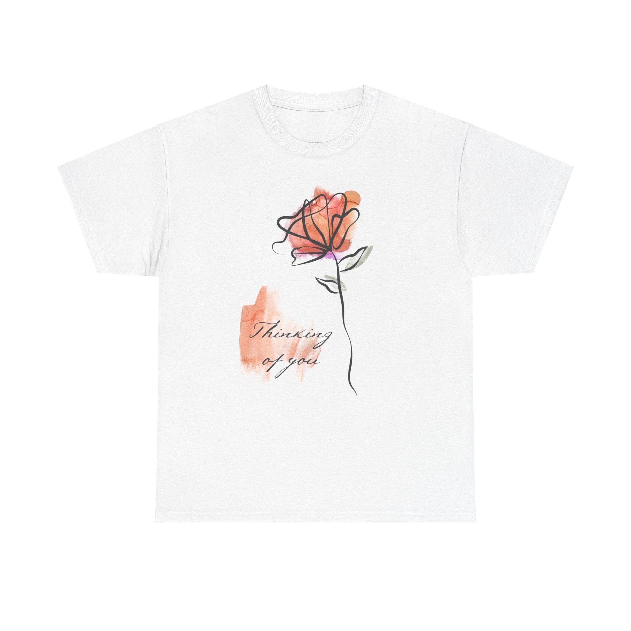 Blossoming Emotions: Thinking of You Flower T-Shirt - Expressive Floral Tee for Every Occasion, Floral Fashion