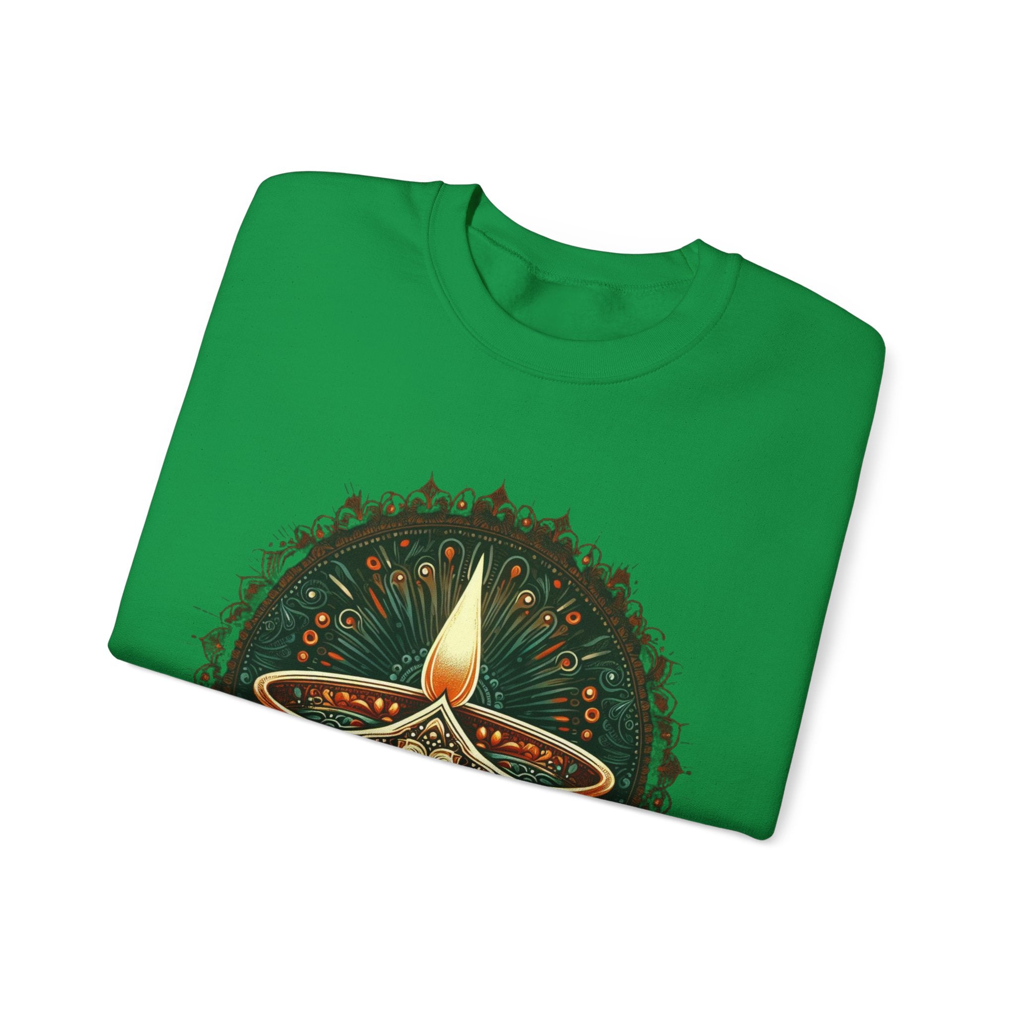 Ethnic Elegance: Traditional Indian Oil Lamp Sweatshirt