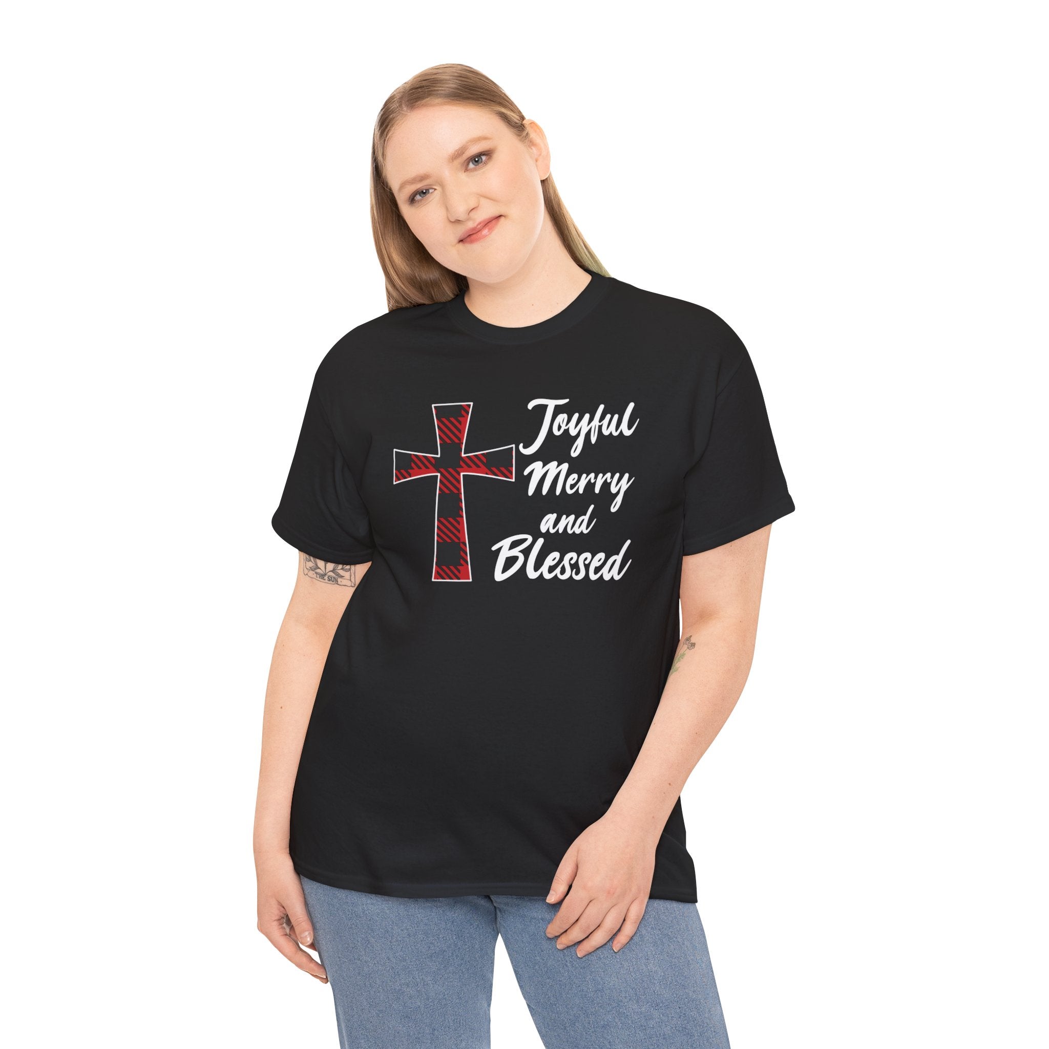 Joyful Merry and Blessed Graphic Tee - Spread Holiday Cheer