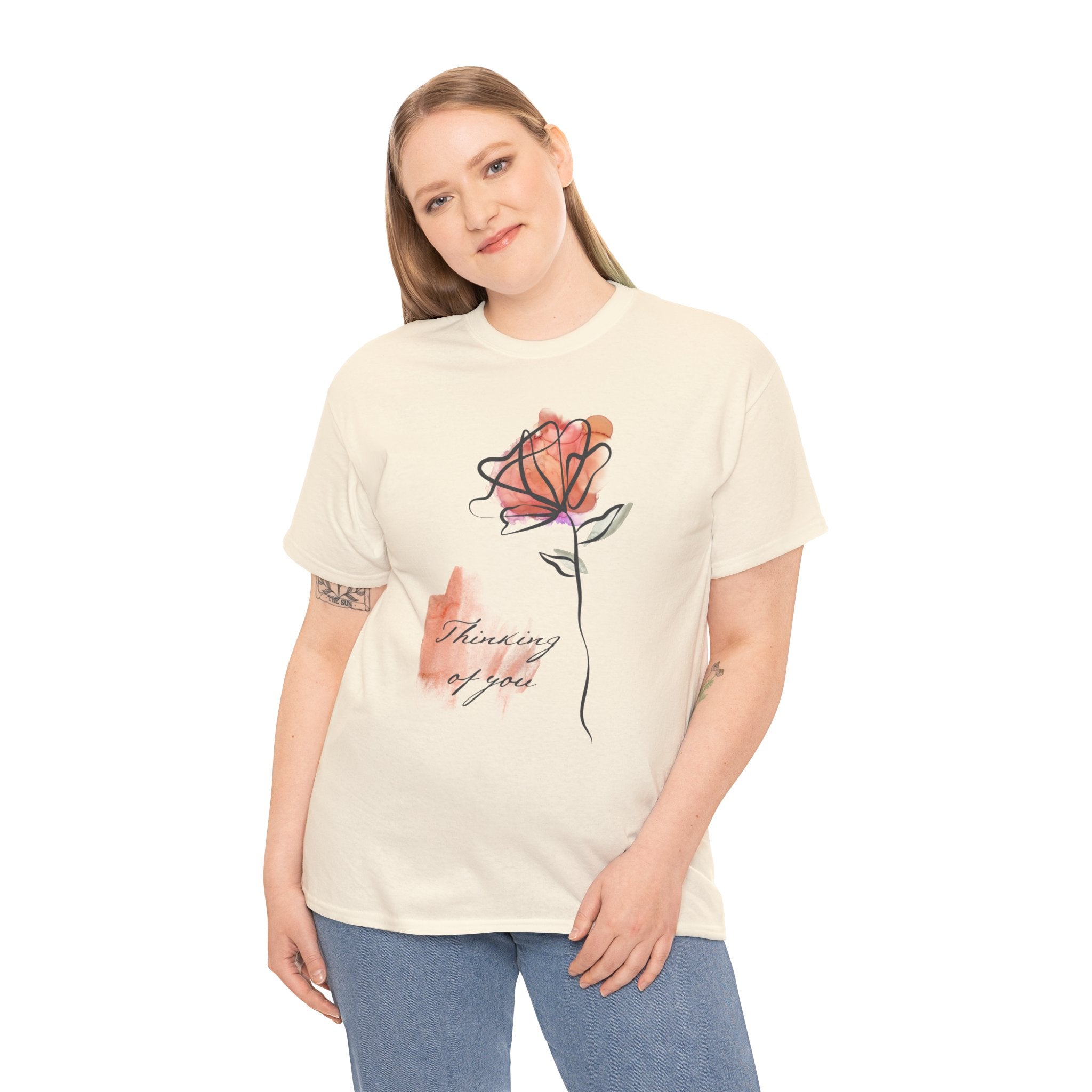 Blossoming Emotions: Thinking of You Flower T-Shirt - Expressive Floral Tee for Every Occasion, Floral Fashion