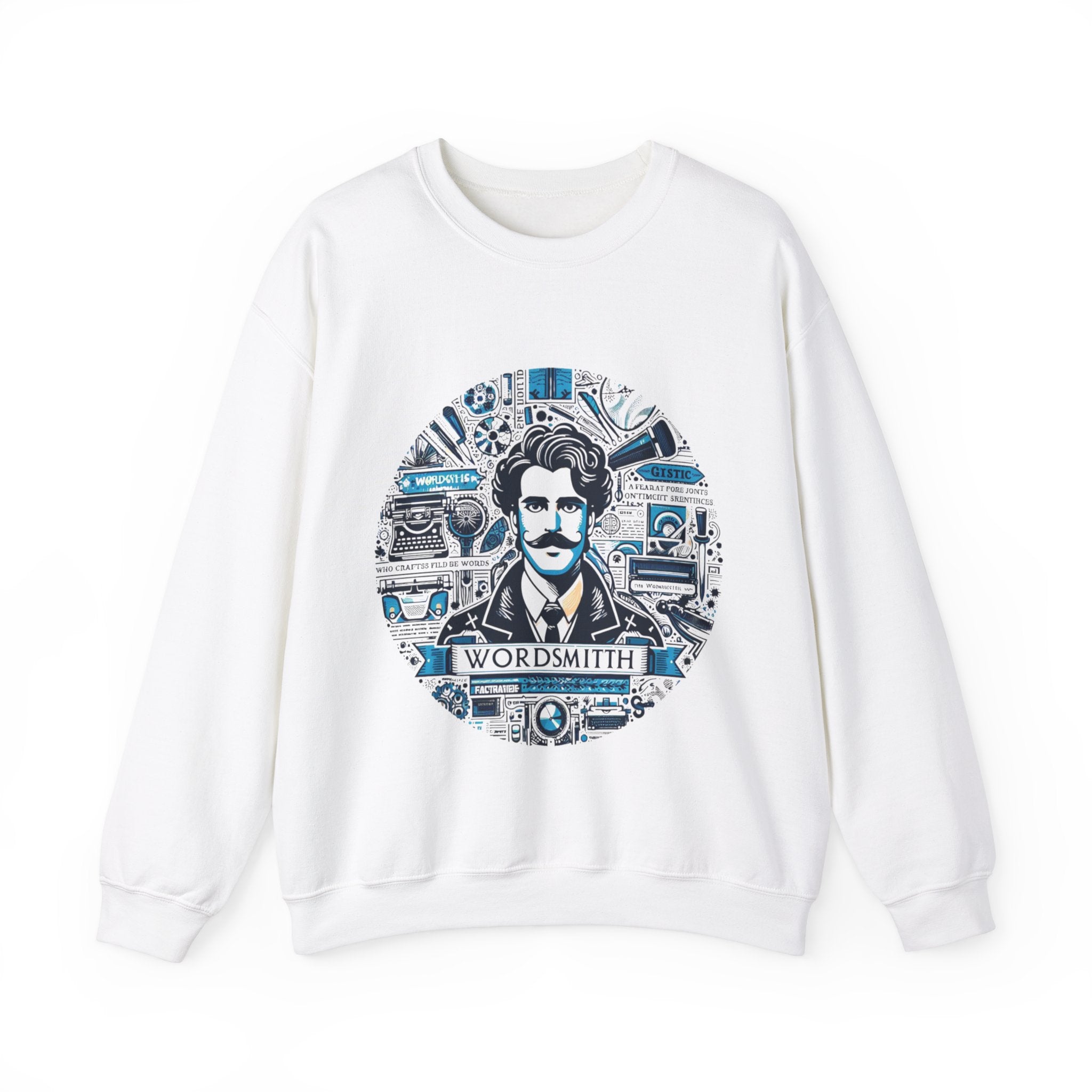 Wordsmith Background Sweatshirt: Embrace Literary Style with Cozy Comfort